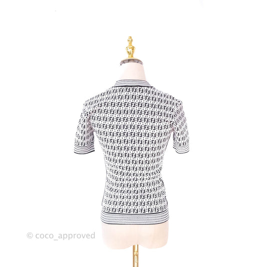 Fendi FF Pattern Woven White Top