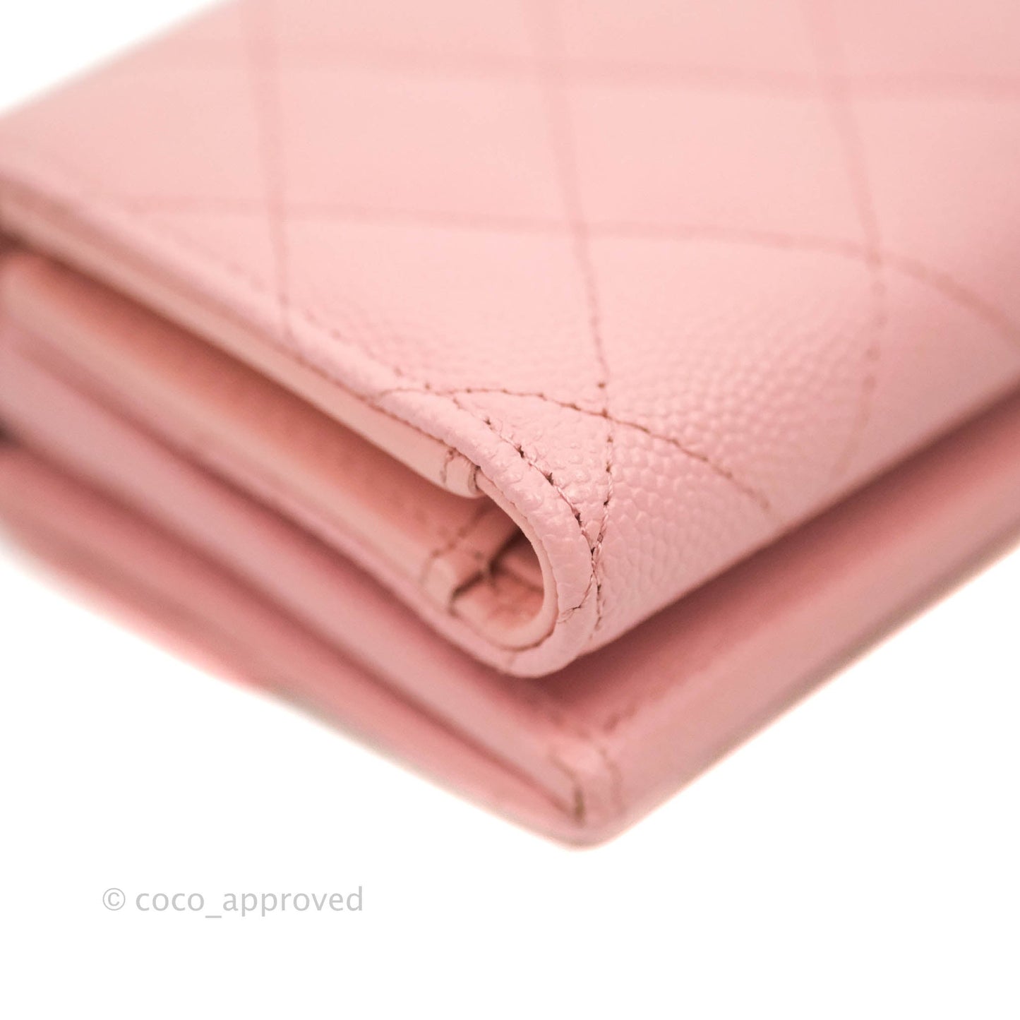 Chanel Quilted Small Classic Flap Trifold Wallet Pink Caviar Gold Hardware
