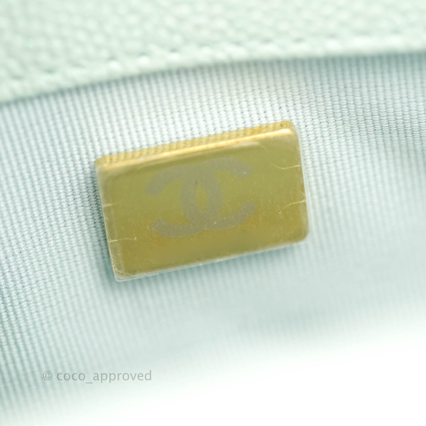 Chanel Quilted My Perfect Mini Iridescent Mint Green Caviar Aged Gold Hardware 21K