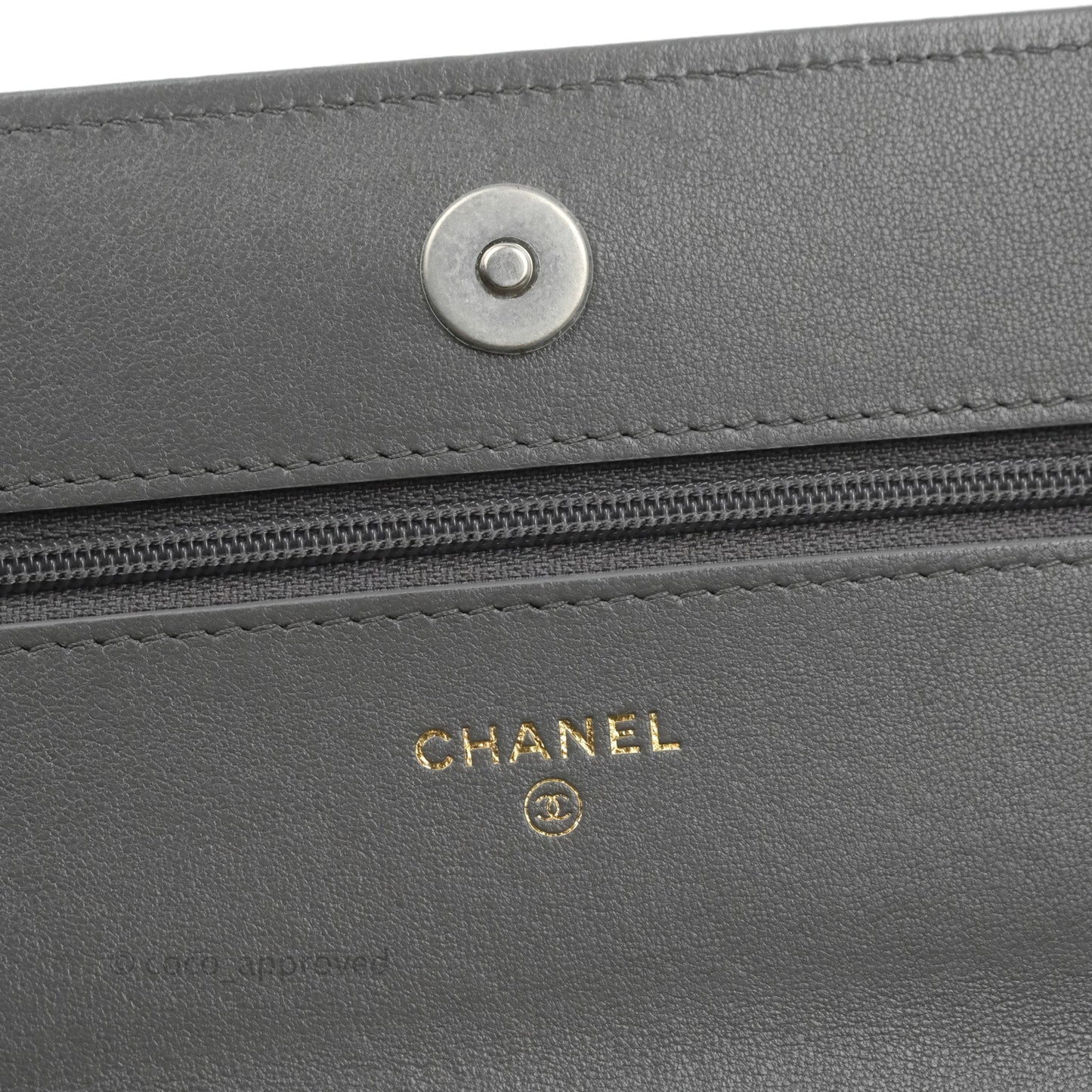 Chanel 19 Wallet on Chain WOC Dark Grey Lambskin Mixed Hardware