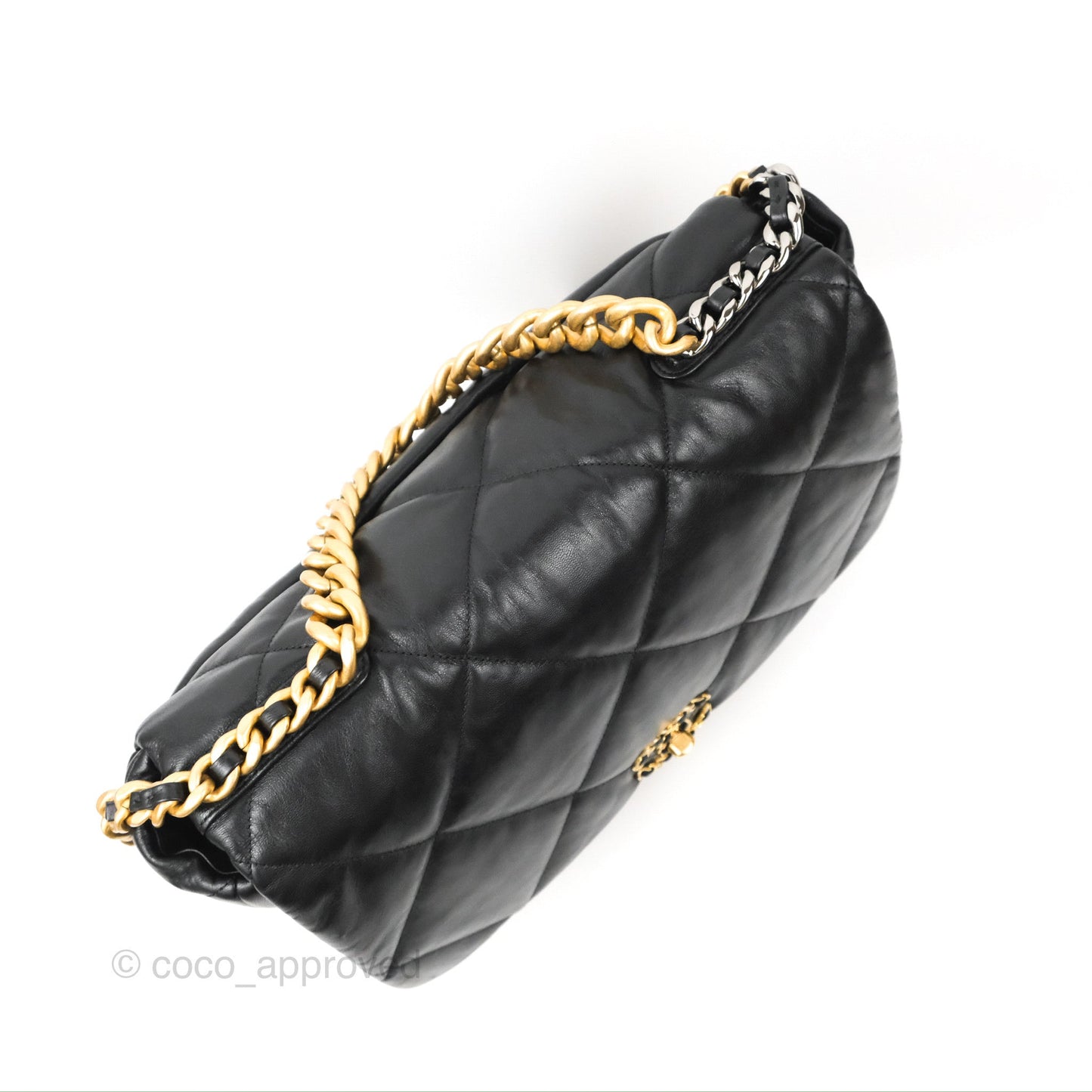 Chanel 19 Maxi Flap Bag Black Goatskin Mixed Hardware