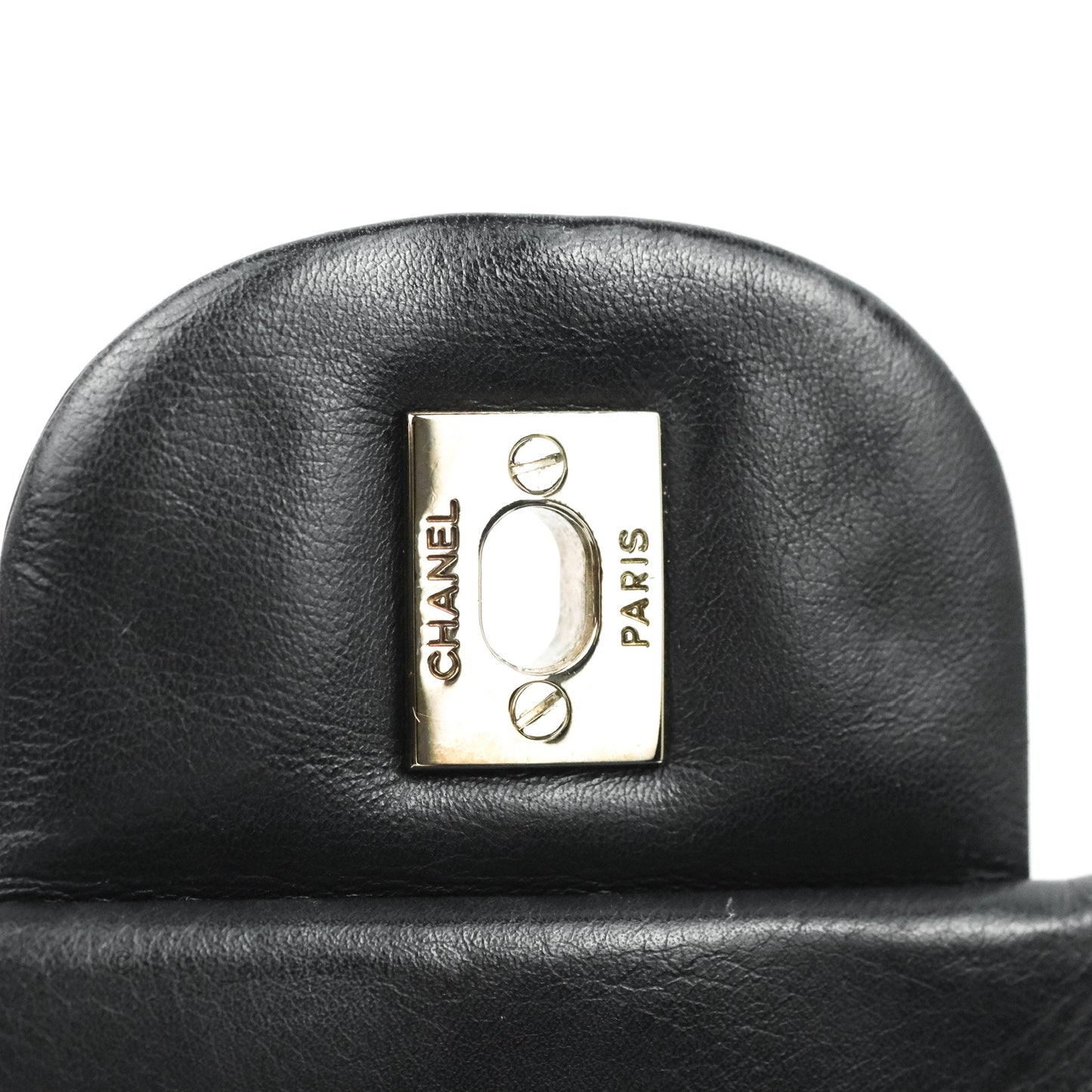 Chanel Single Flap Maxi Chevron Black Patent Silver Hardware