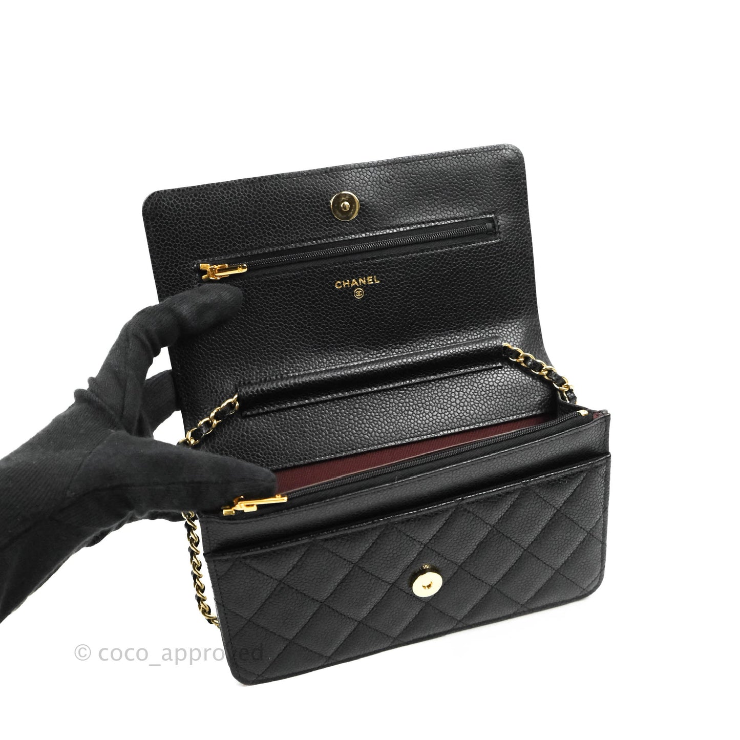 Chanel Quilted Classic WOC Black Caviar Gold Hardware