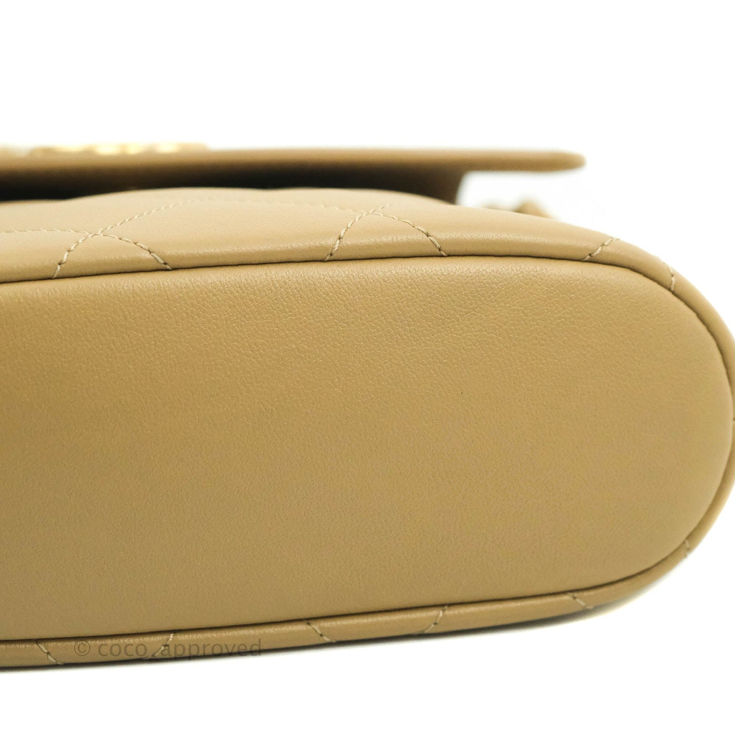 Chanel Small Hobo Bag Beige Calfskin Aged Gold Hardware