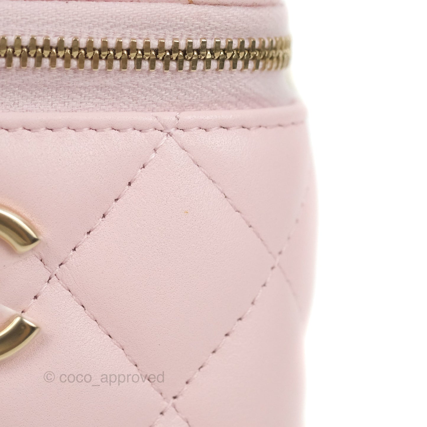 Chanel Mini Vanity With Coco Chain Light Pink Lambskin Gold Hardware