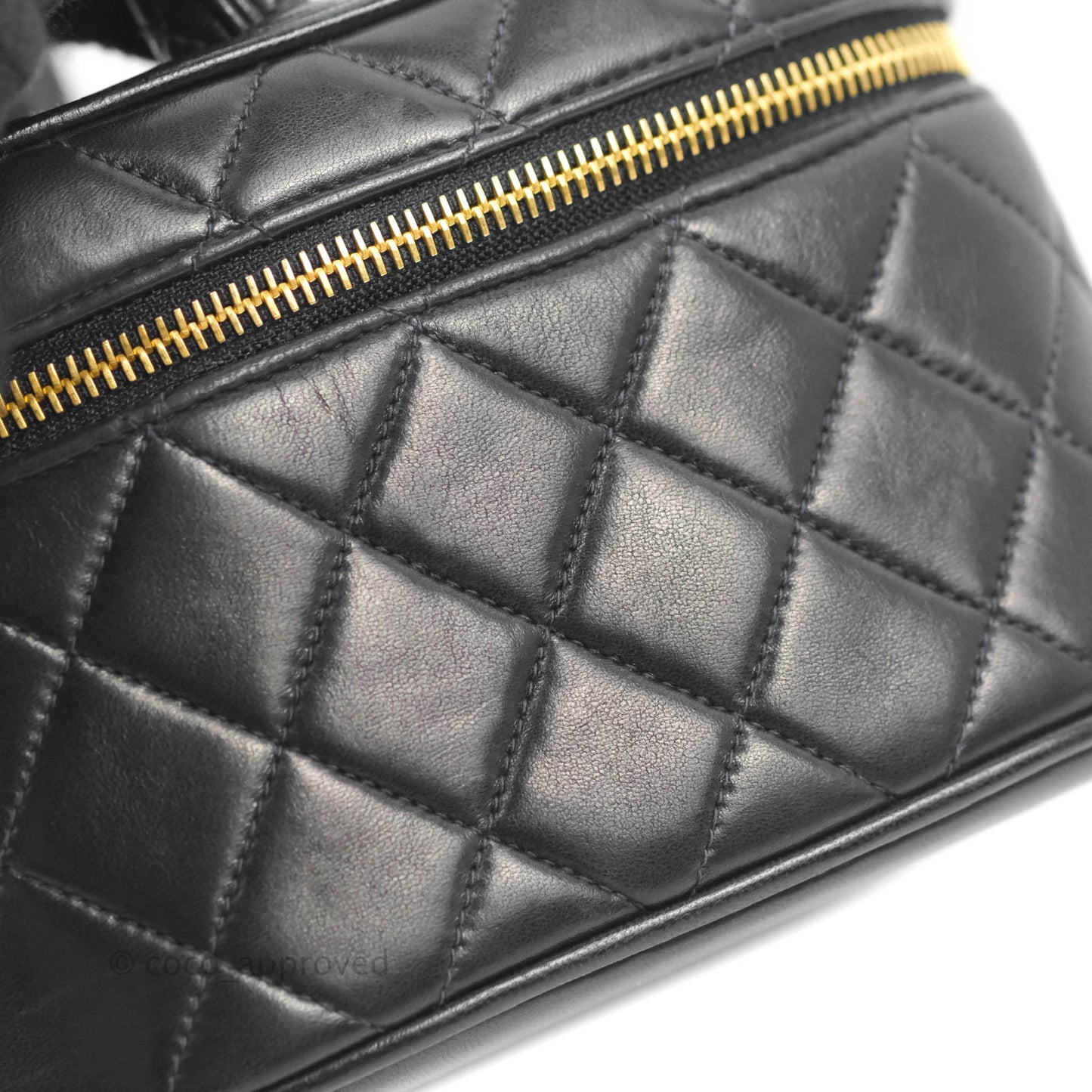 Chanel Vintage Vanity Case Very Dark Navy Lambskin