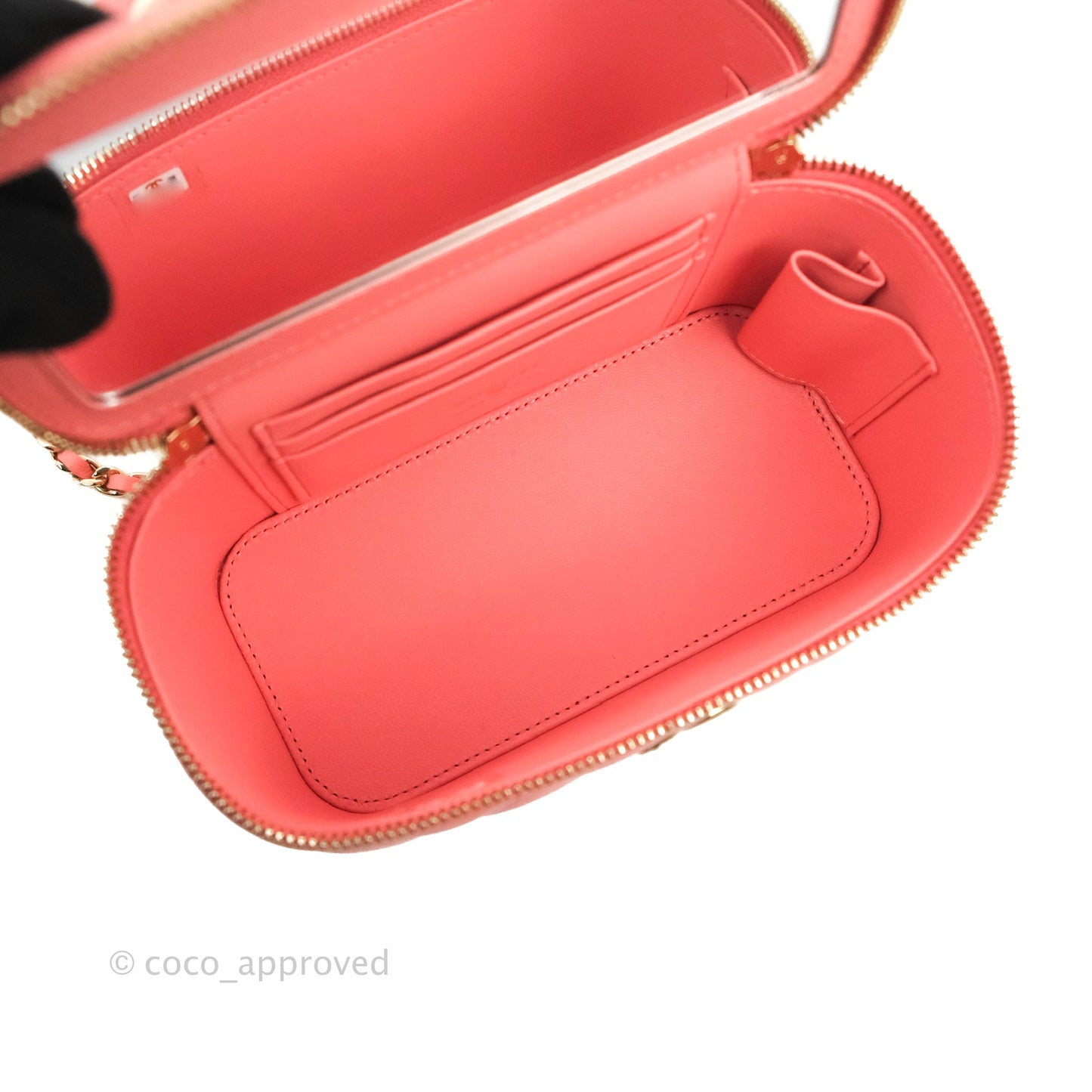 Chanel Vanity Rectangular Top Handle Pink Lambskin Gold Hardware