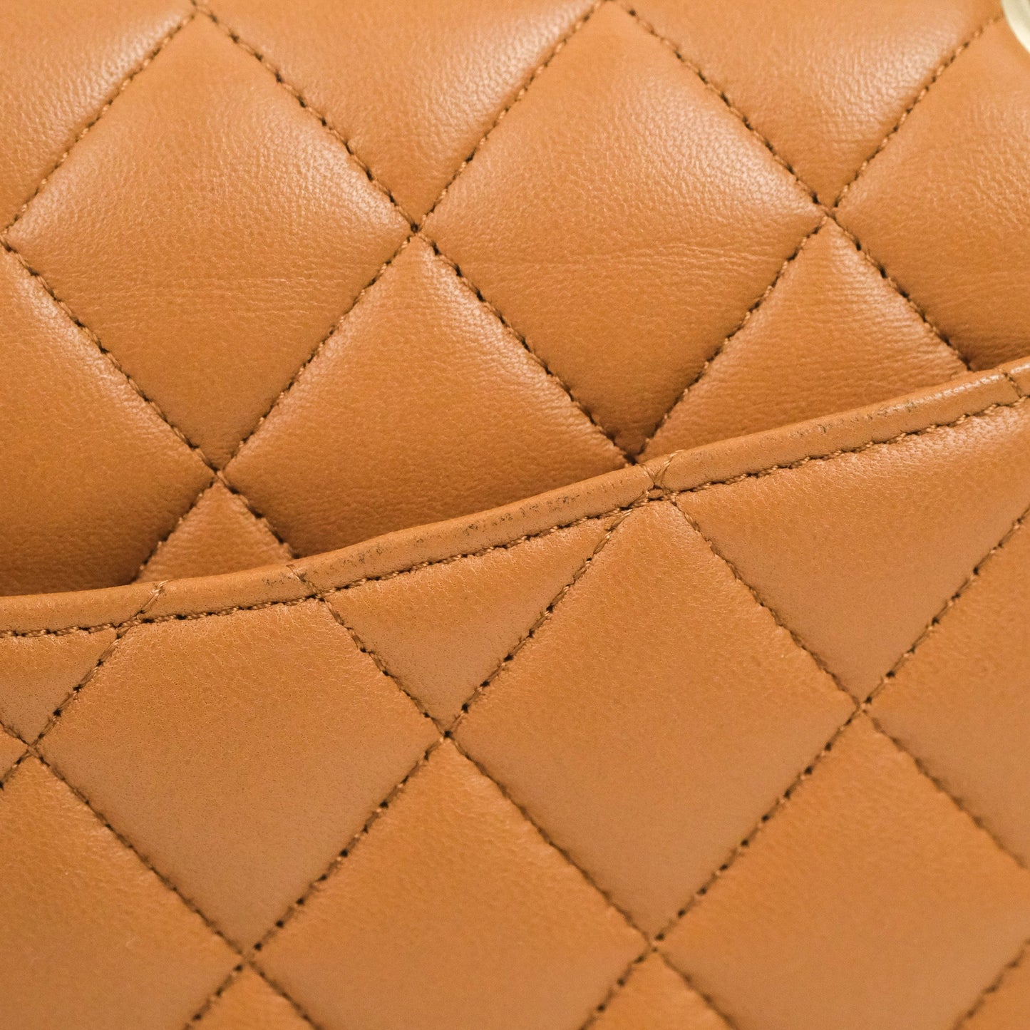 Chanel Classic M/L Medium Flap Quilted Dark Beige Caramel Lambskin Gold Hardware
