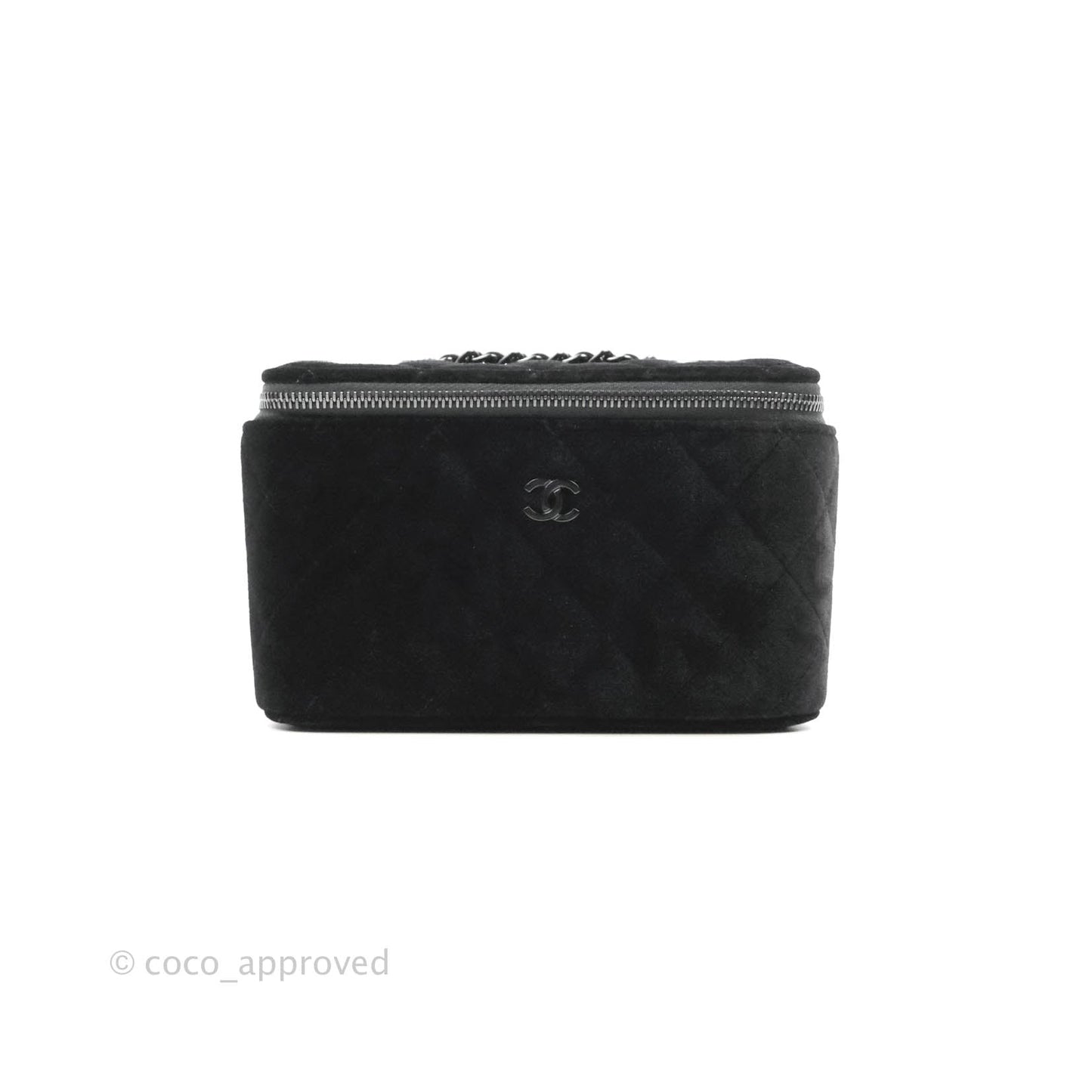 Chanel Vanity with Classic Chain Black Velvet Black Hardware