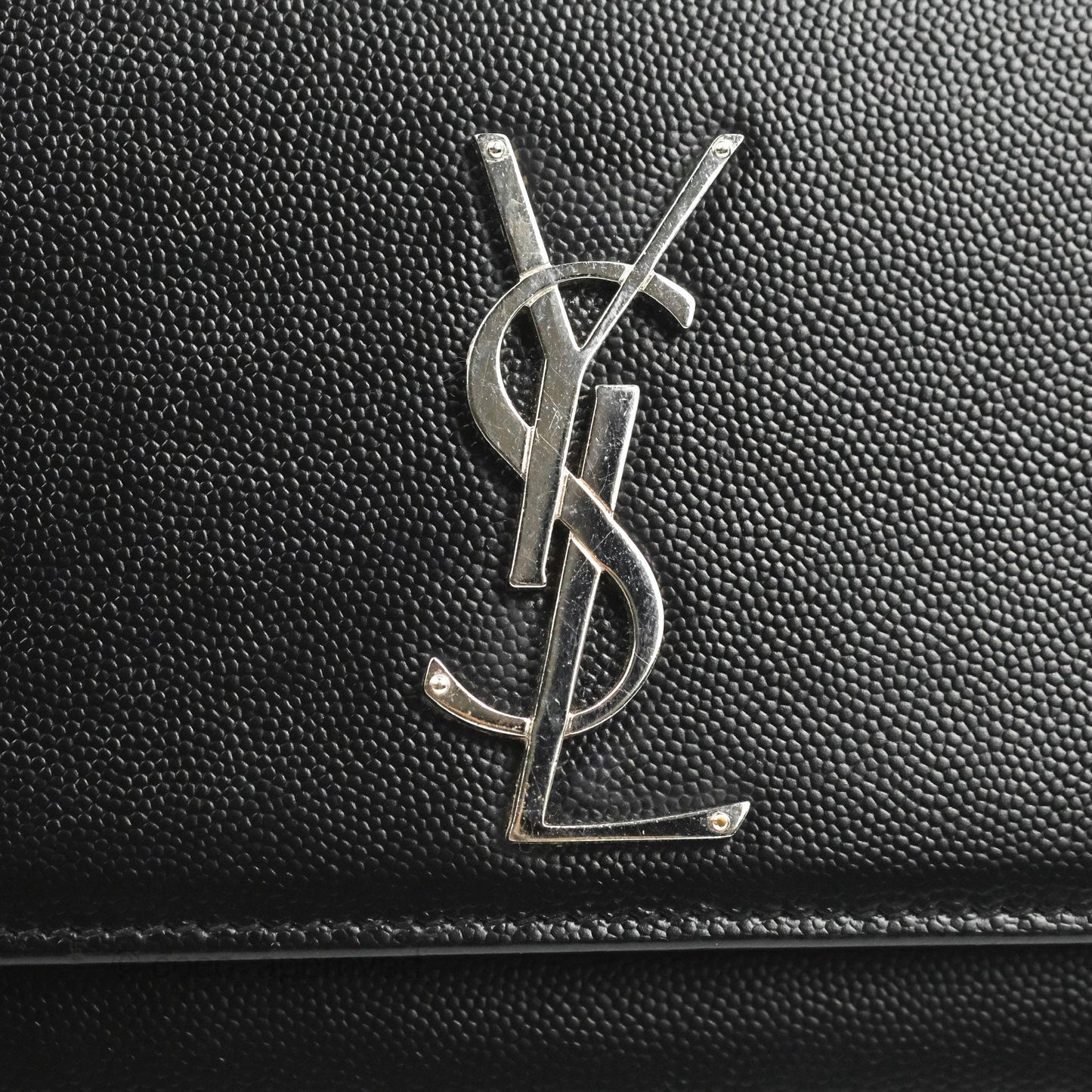 Saint Laurent Medium Classic Monogram Kate Black Grained Calfskin