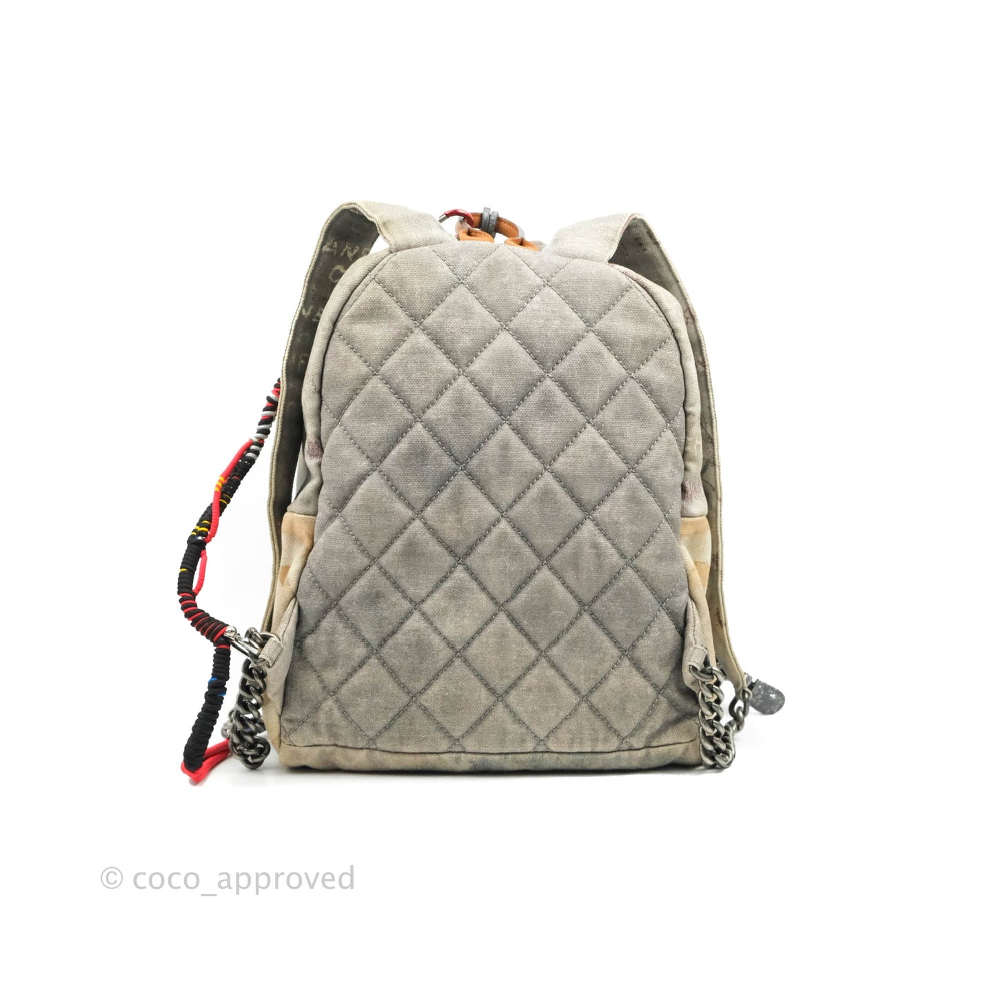 Chanel Medium Graffiti Printed Canvas Backpack Beige