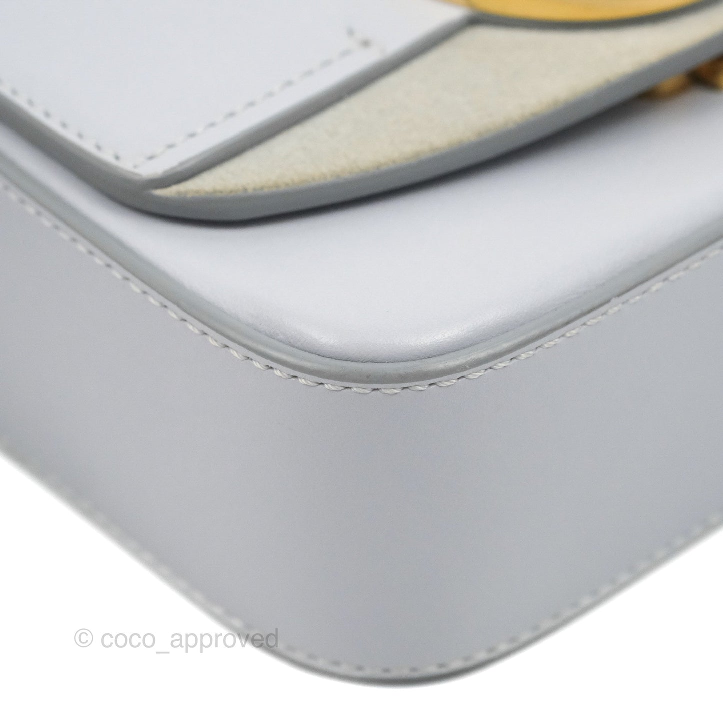 Chloé Mini C Bag Light Cloud Shiny/Suede Calfskin