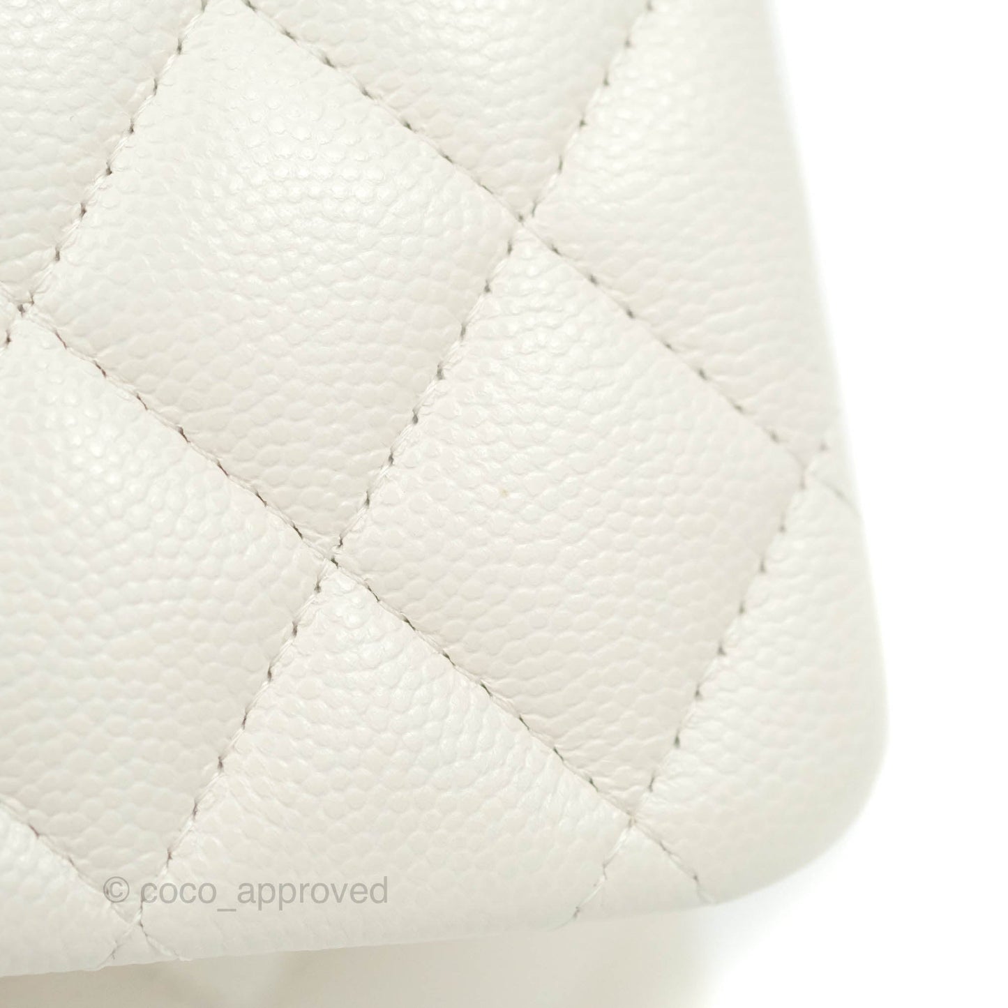 Chanel Classic Small S/M Flap White Caviar Gold Hardware 21S