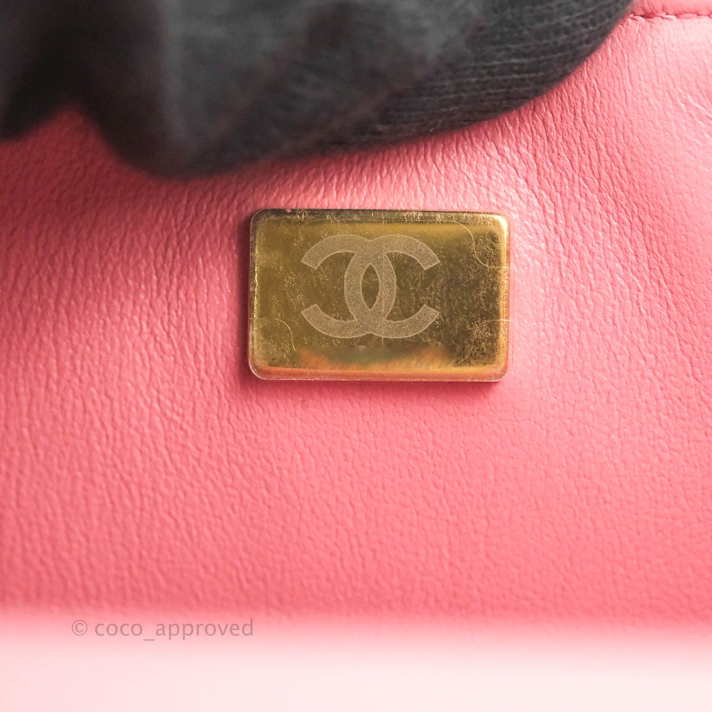Chanel Top Handle Mini Rectangular Flap Bag Rosy Pink Lambskin Gold Hardware