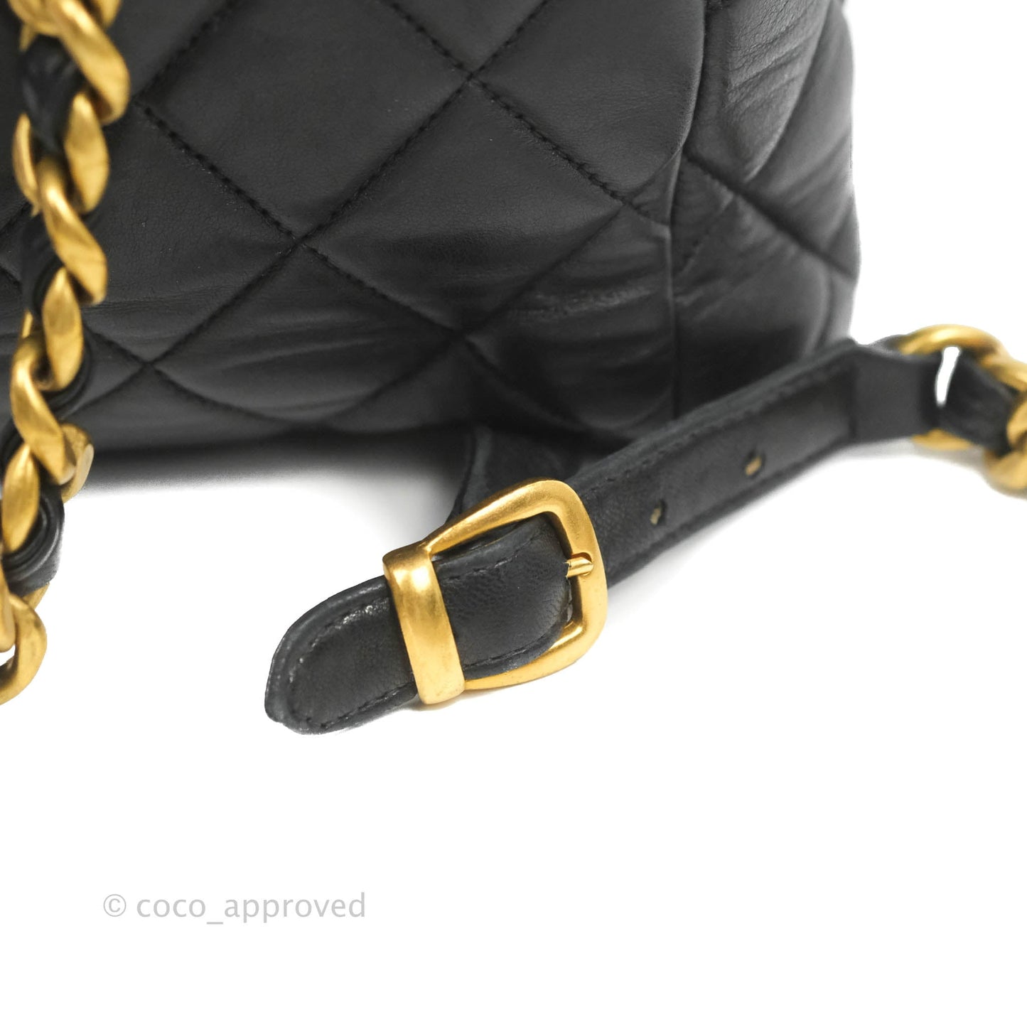 Chanel Vintage CC Duma Backpack Black Lambskin 24K Gold Hardware