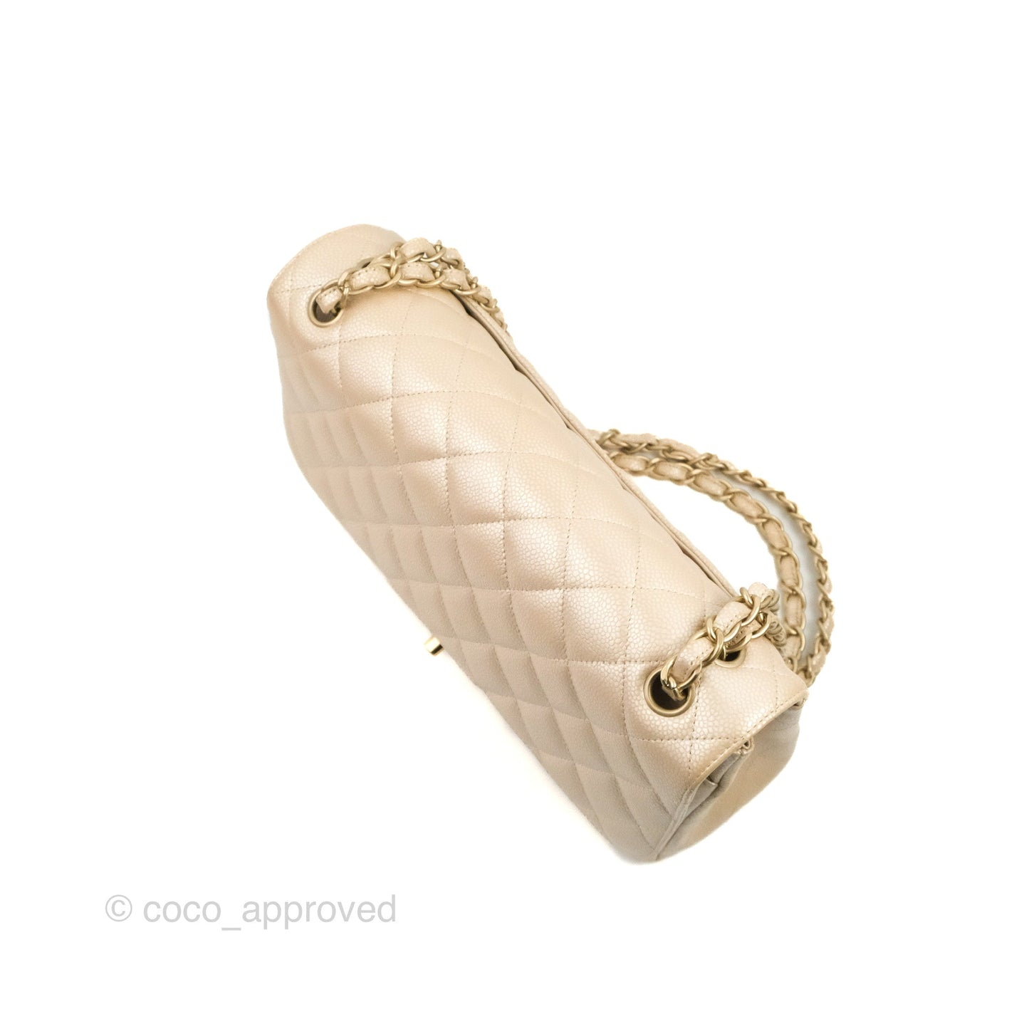 Chanel Jumbo Double Flap Iridescent Pearly Caviar Gold Hardware⁣⁣