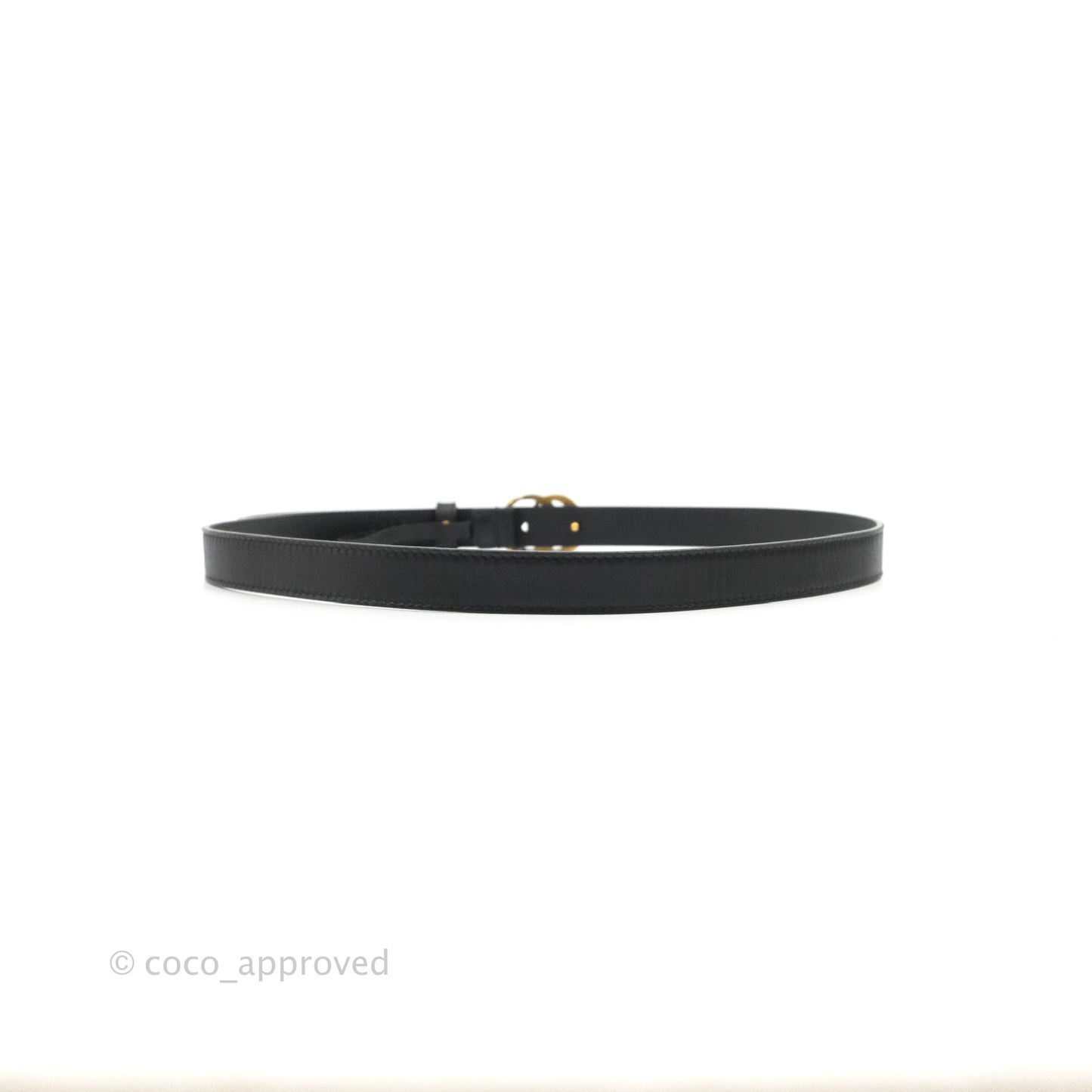 Gucci Black Calfskin Double GG 20mm Belt 80 32