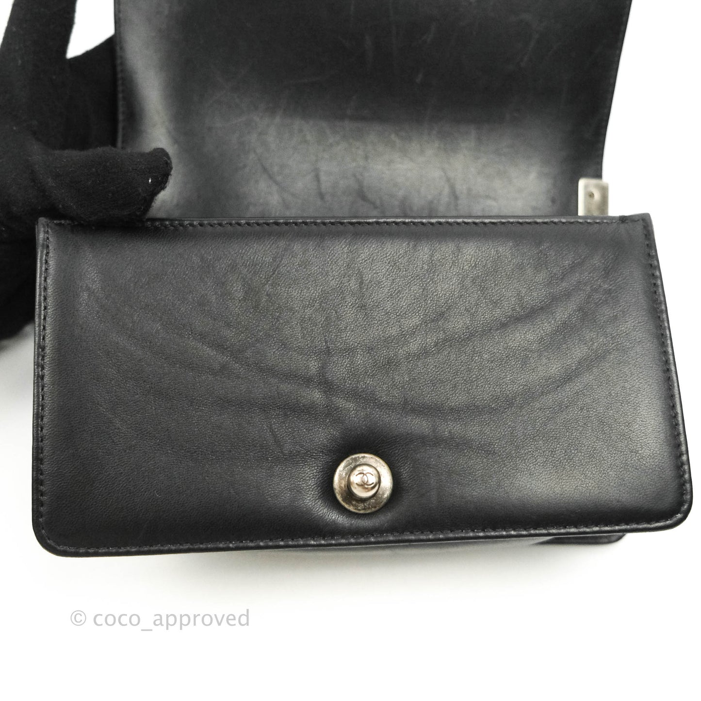 Chanel Small Boy Black Stingray Ruthenium Hardware