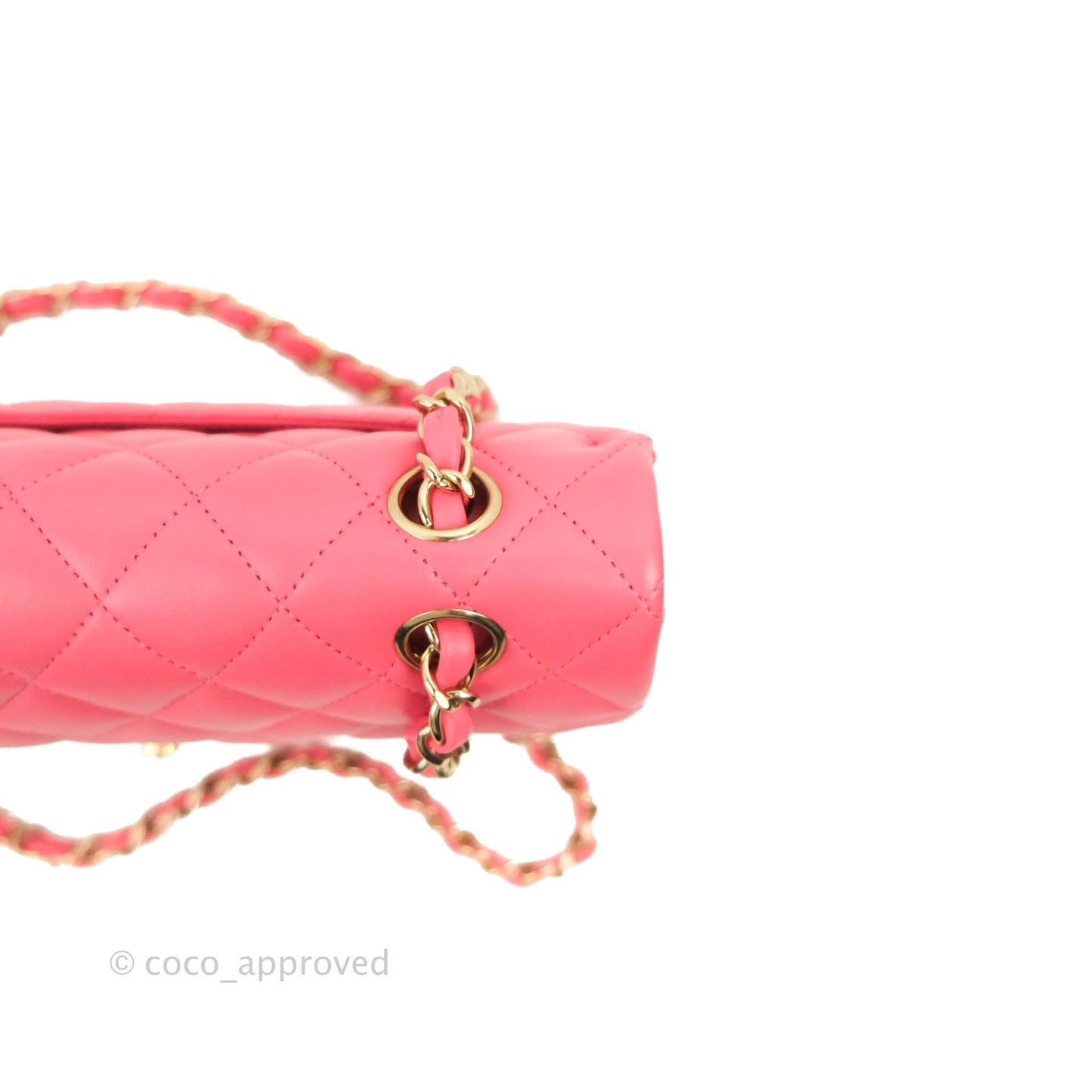 Chanel Small Classic Quilted Flap Rosy Pink Lambskin Gold Hardware