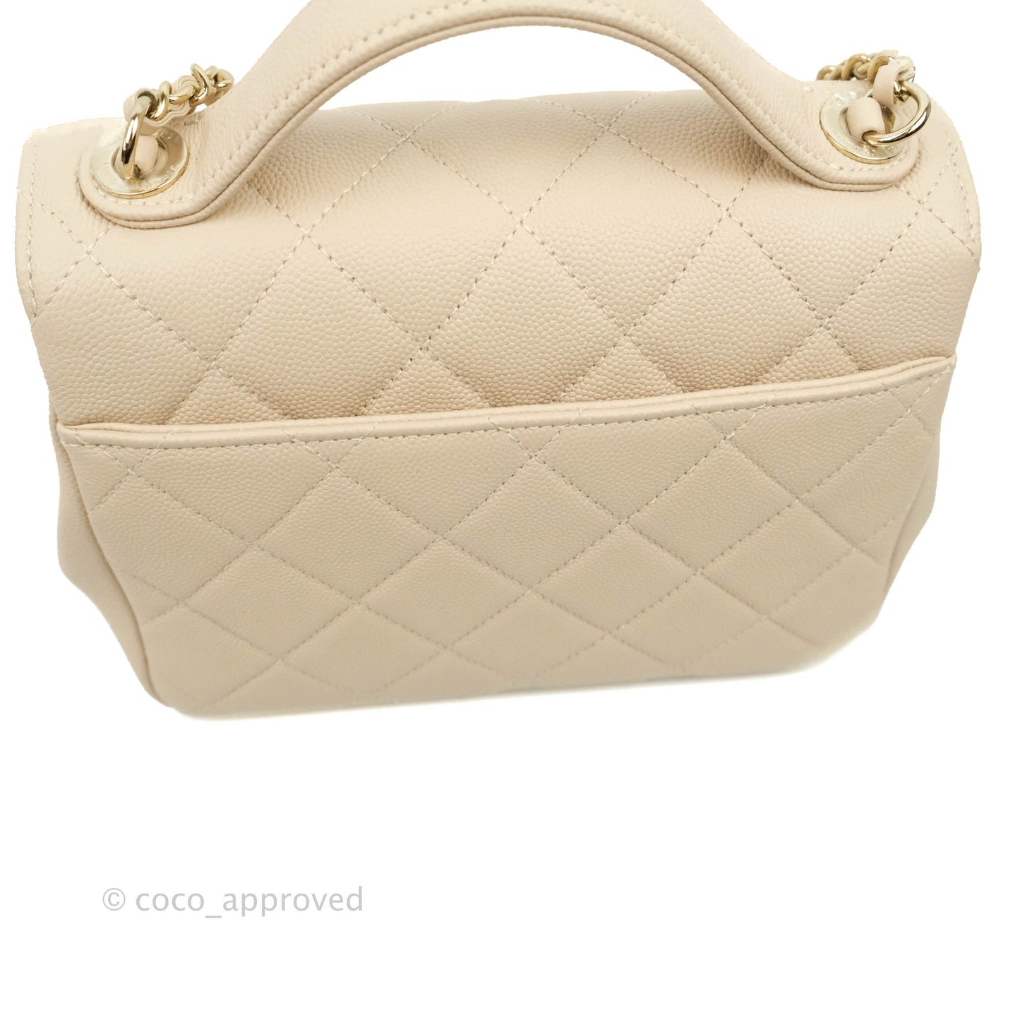 Chanel Quilted Small Business Affinity Flap Light Beige Caviar Gold Hardware