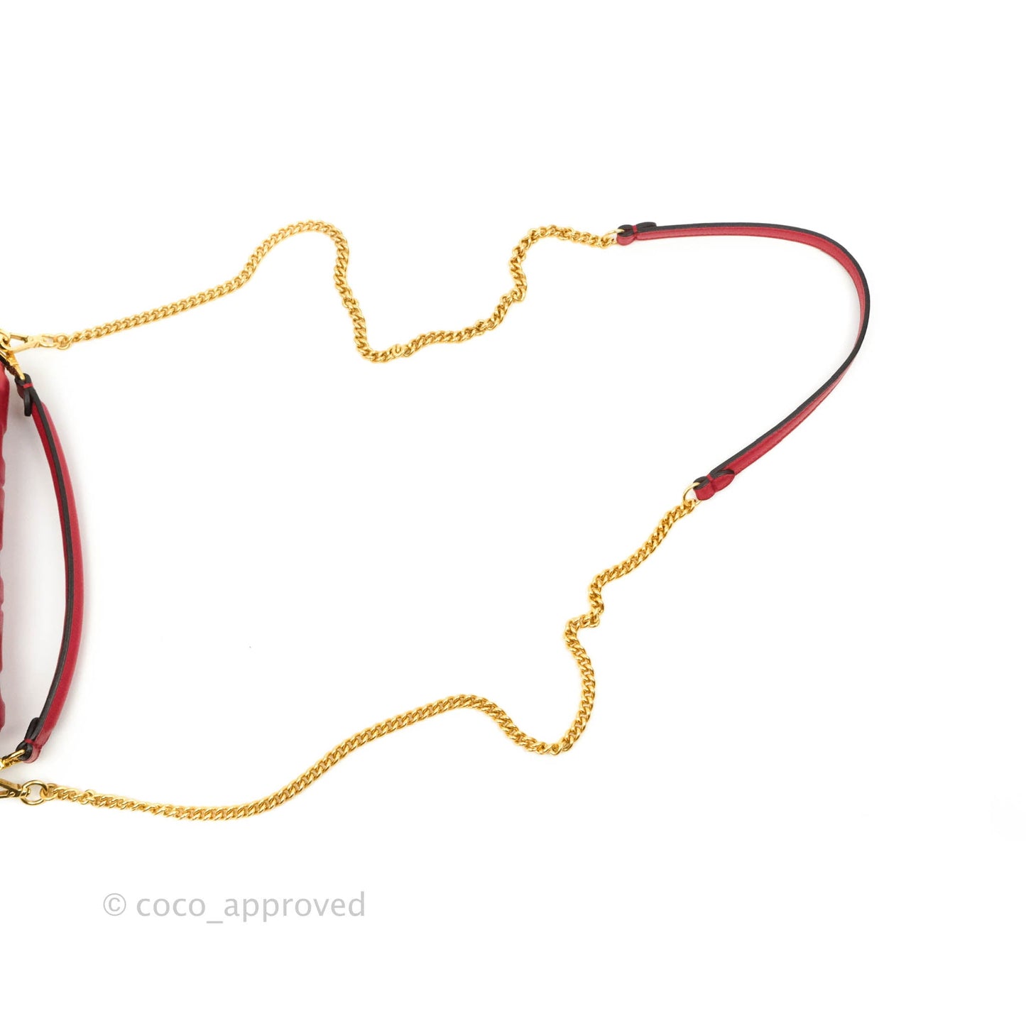 Fendi Nappa FF 1974 Embossed Mini Baguette Red