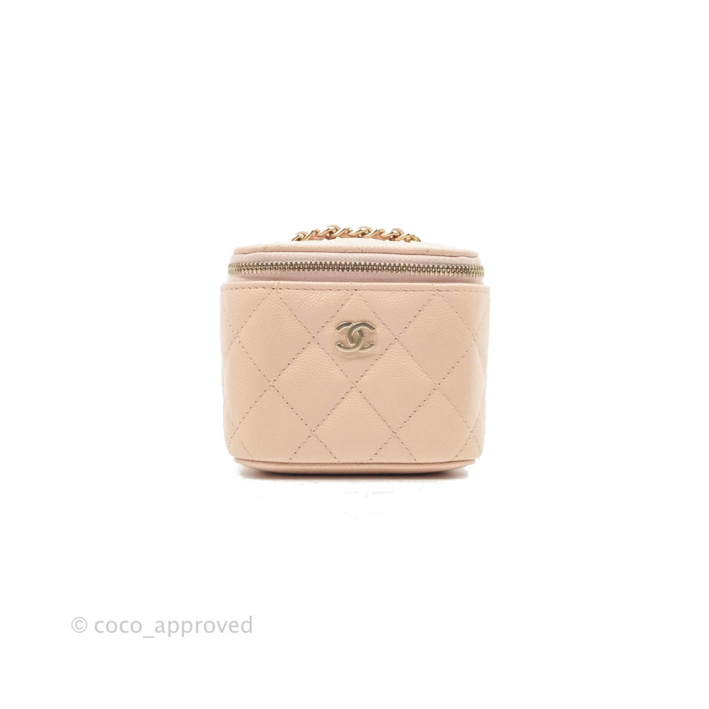 Chanel Classic Mini Vanity With Chain Light Pink Caviar Gold Hardware