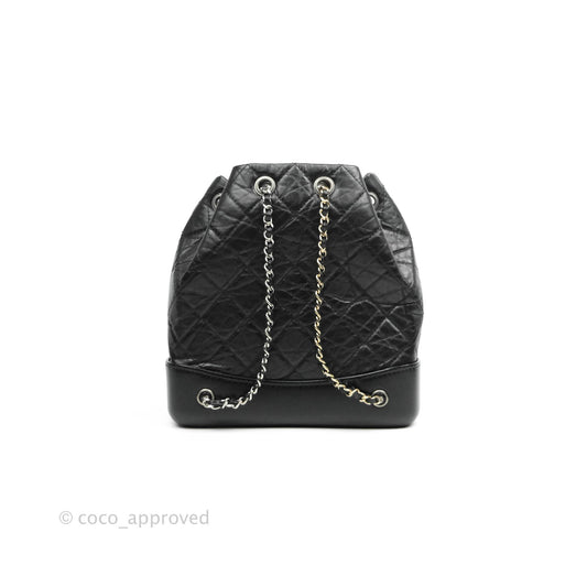 Chanel Small Gabrielle Backpack Black Aged Calfskin