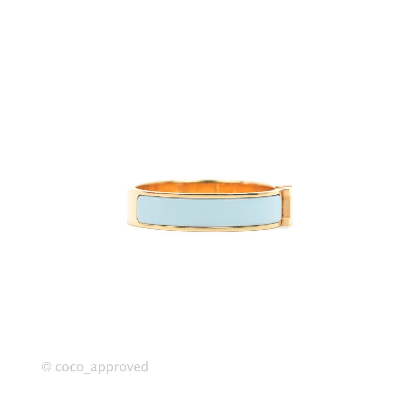 Hermès Clic H Bracelet Bleu Polaire Rose Gold PM