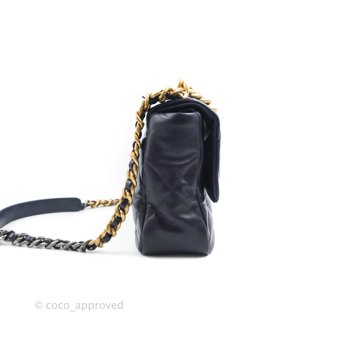 Chanel 19 Medium Dark Purple Mixed Hardware
