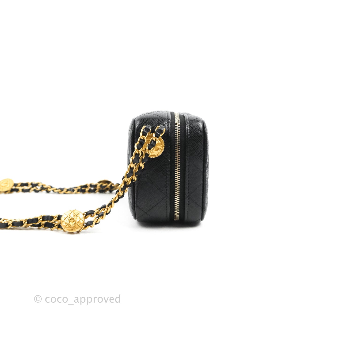 Chanel Quilted Twist Your Buttons Camera Black Caviar Gold Hardware