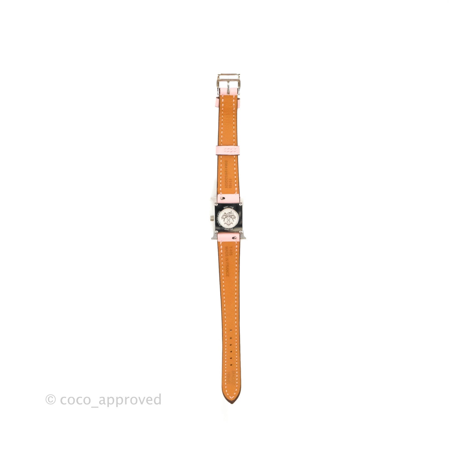 Hermes Heure H Watch Rose Sakura Swift Calfskin Silver Hardware