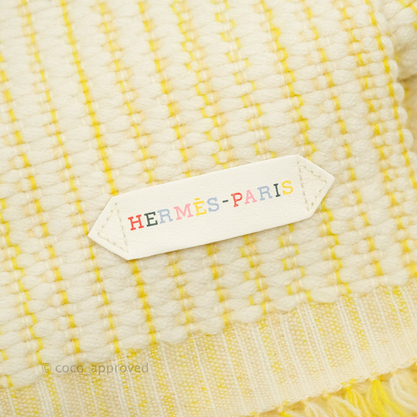 Hermes Cashmere Boutis Muffler Écru / Jaune