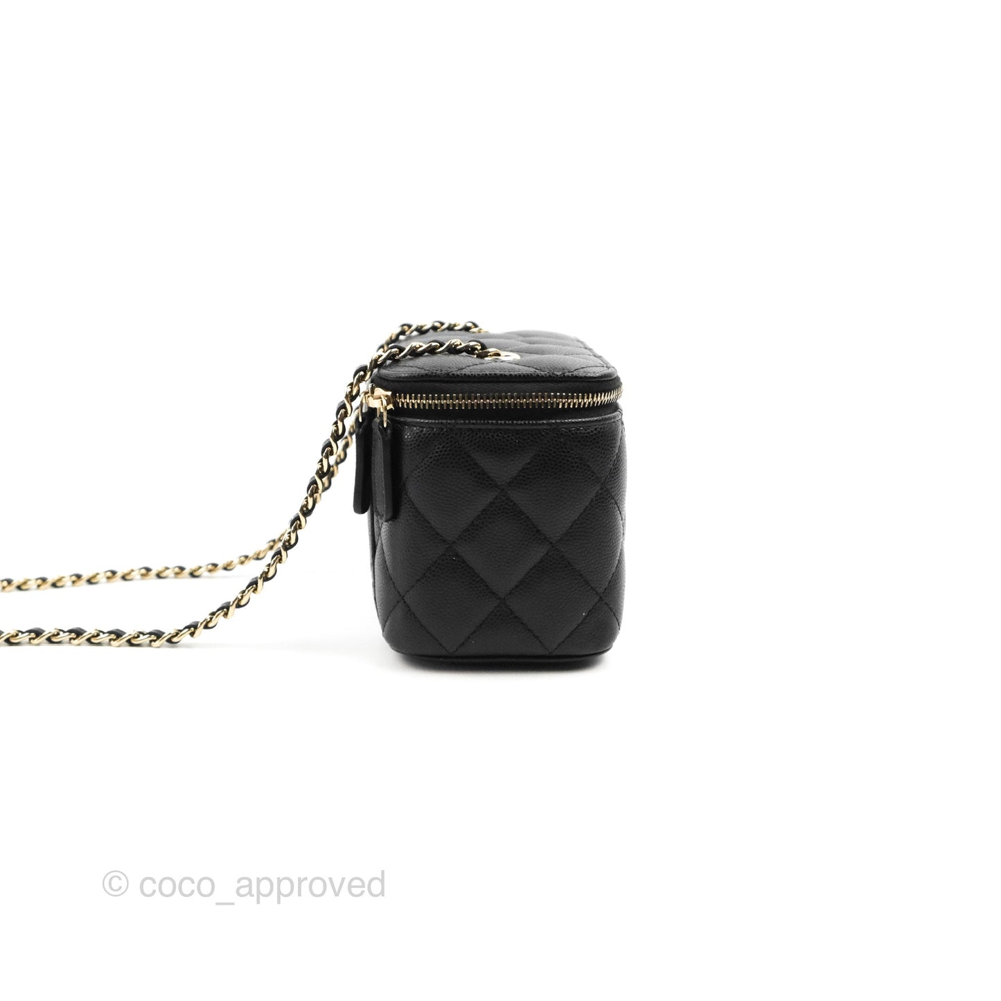 Chanel Classic Vanity with Chain Black Caviar Gold Hardware