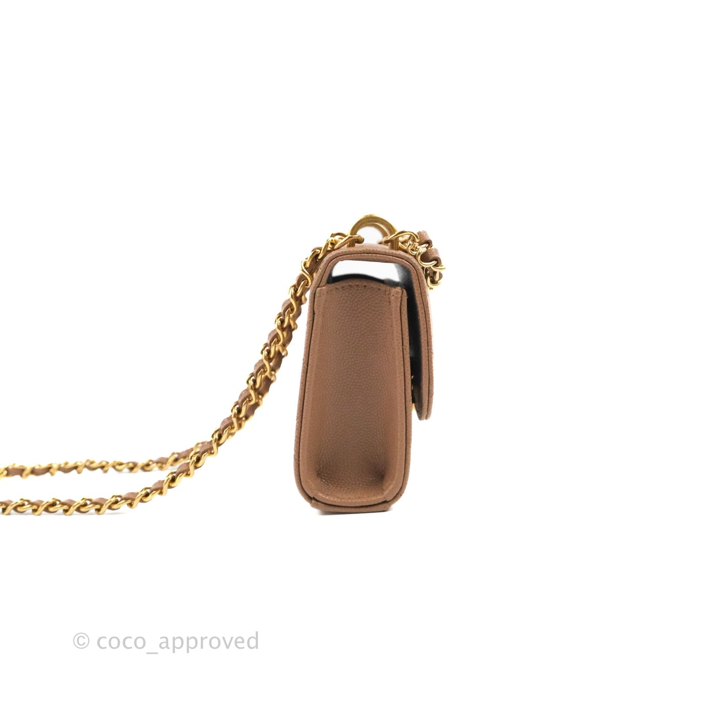 Chanel CC Chain Clutch with Chain Beige Caviar Gold Hardware