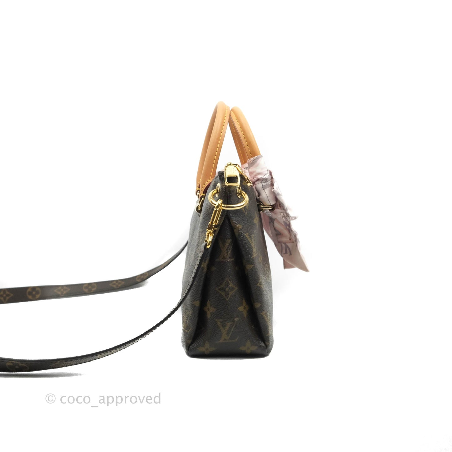 LV Pallas BB Pink Monogram Canvas Shoulder Bag With Twilly
