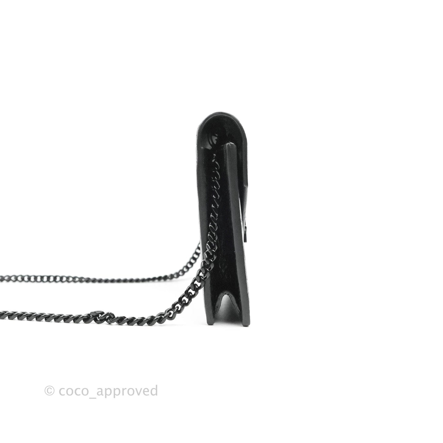 Saint Laurent Wallet on Chain So Black Crocodile-embossed Leather