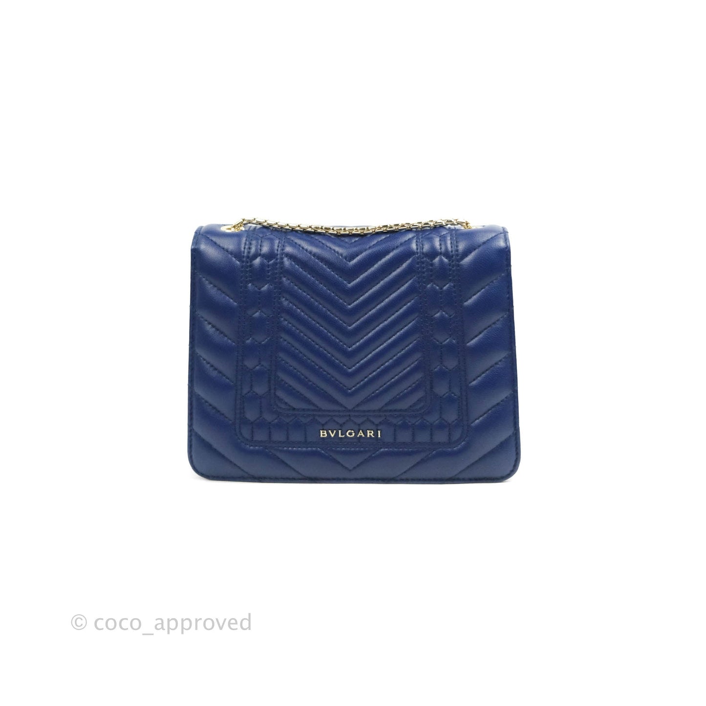 Bvlgari Small Quilted Scaglie Serpenti Forever Shoulder Bag in Blue