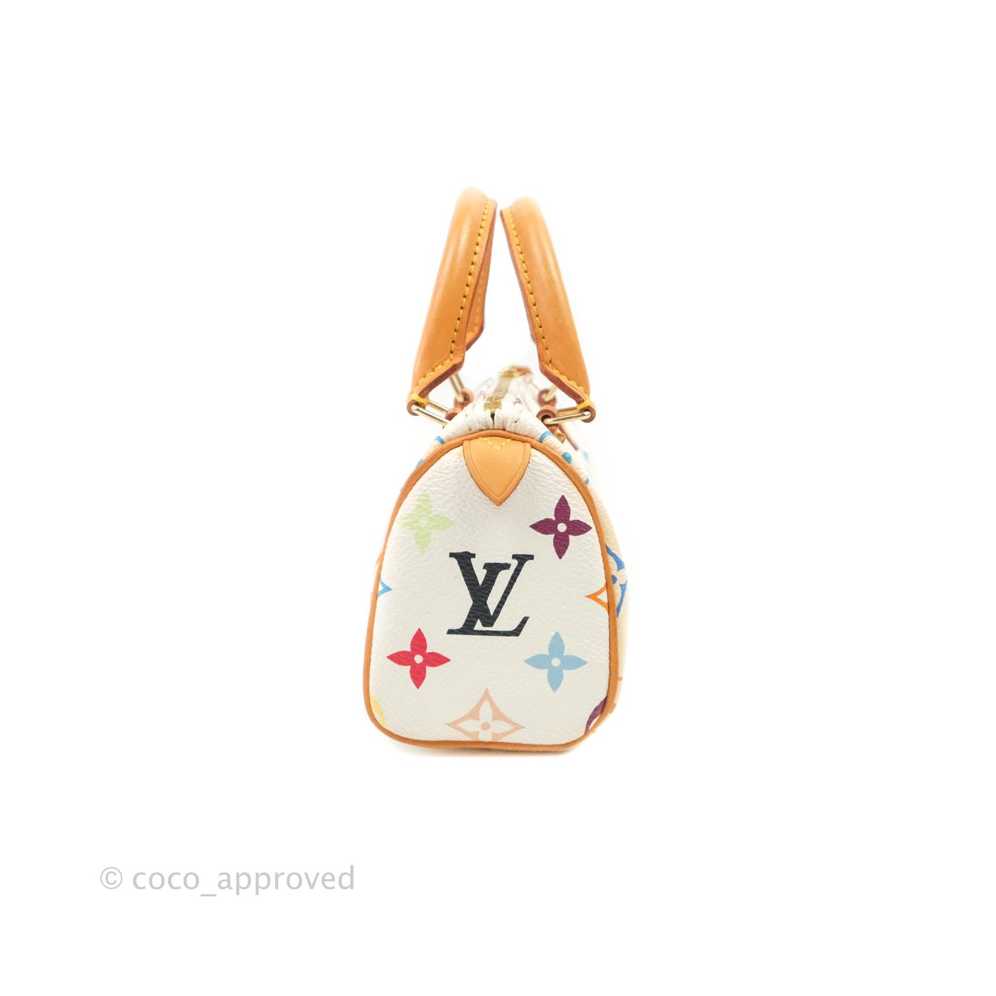 Louis Vuitton x Takashi Murakami Monogram Nano Speedy White Rainbow