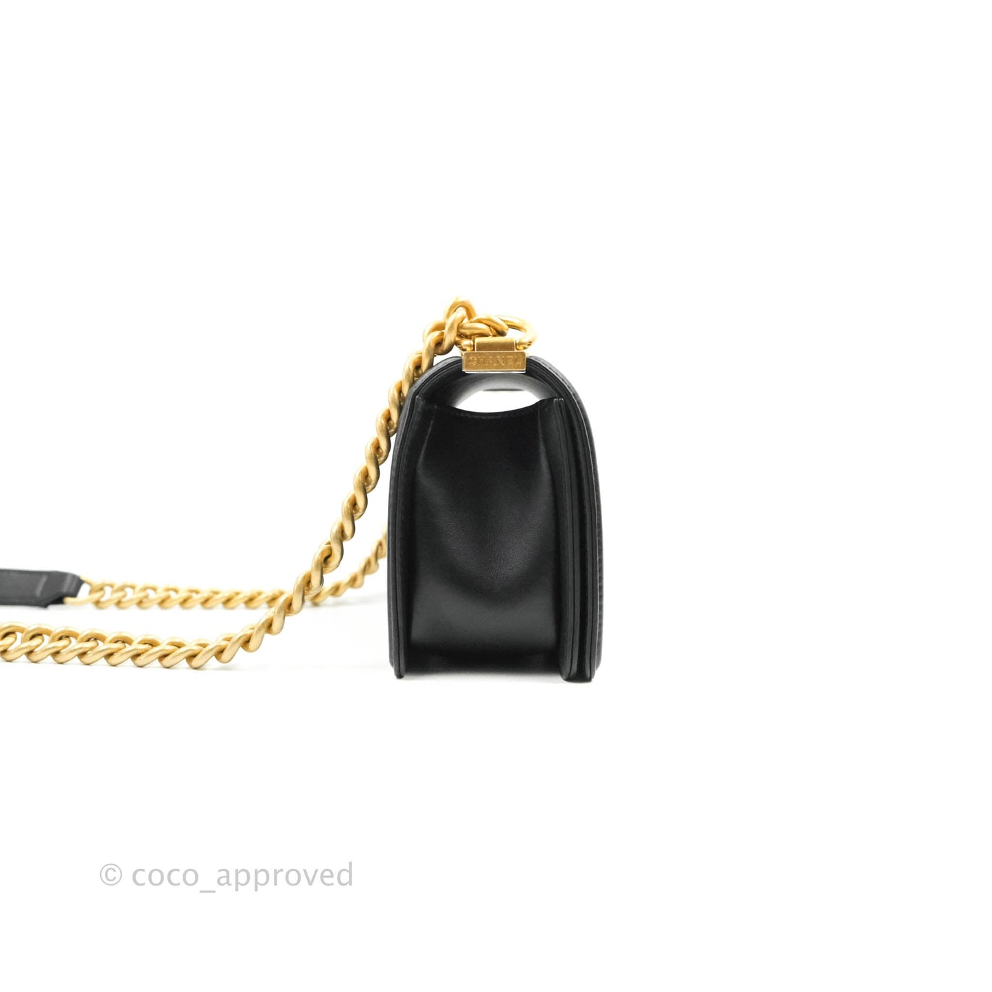 Chanel Small Boy Bag Black Calfskin Gold Hardware