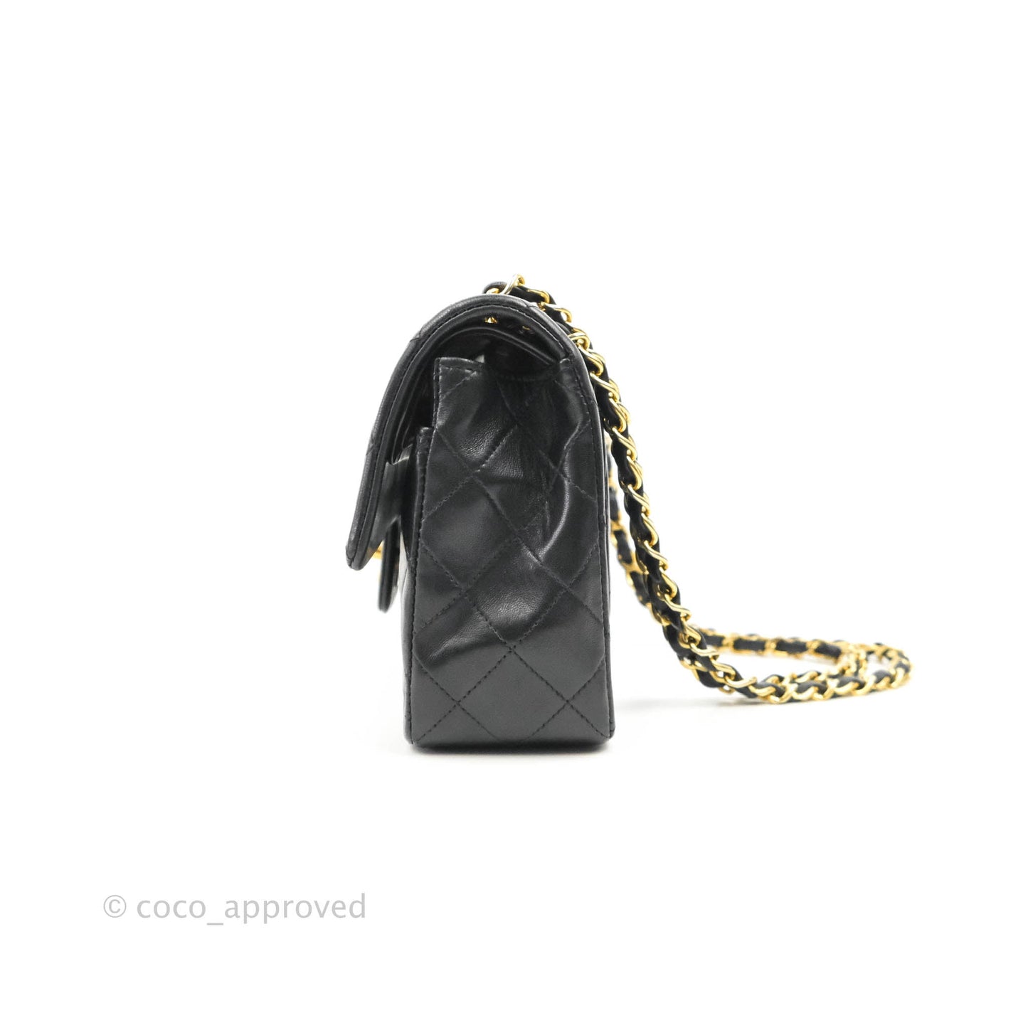 Chanel Classic Vintage Small S/M Flap Black Lambskin 24K Gold Hardware