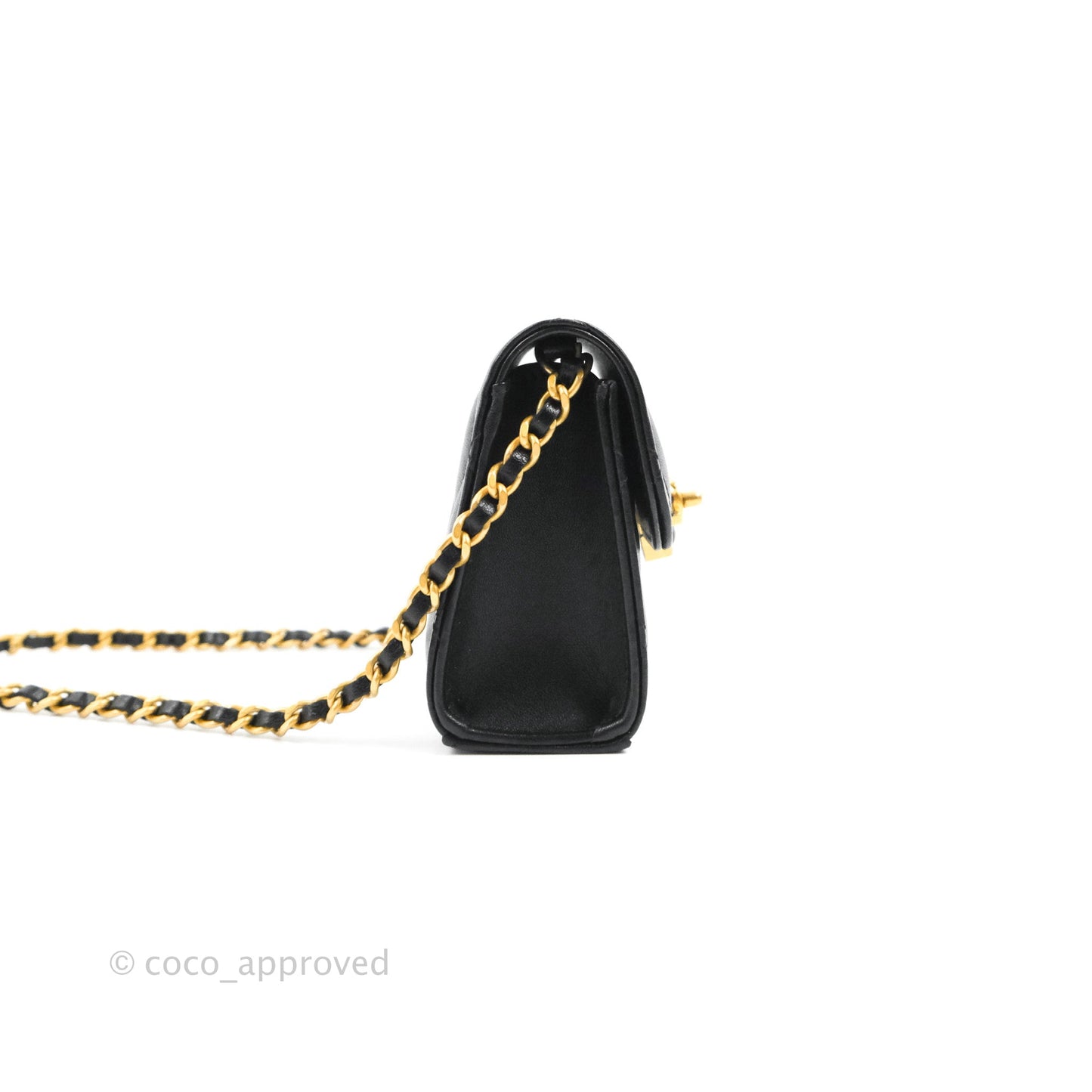 Chanel Heart CC Lock Clutch with Chain Black Lambskin Gold Hardware 23S