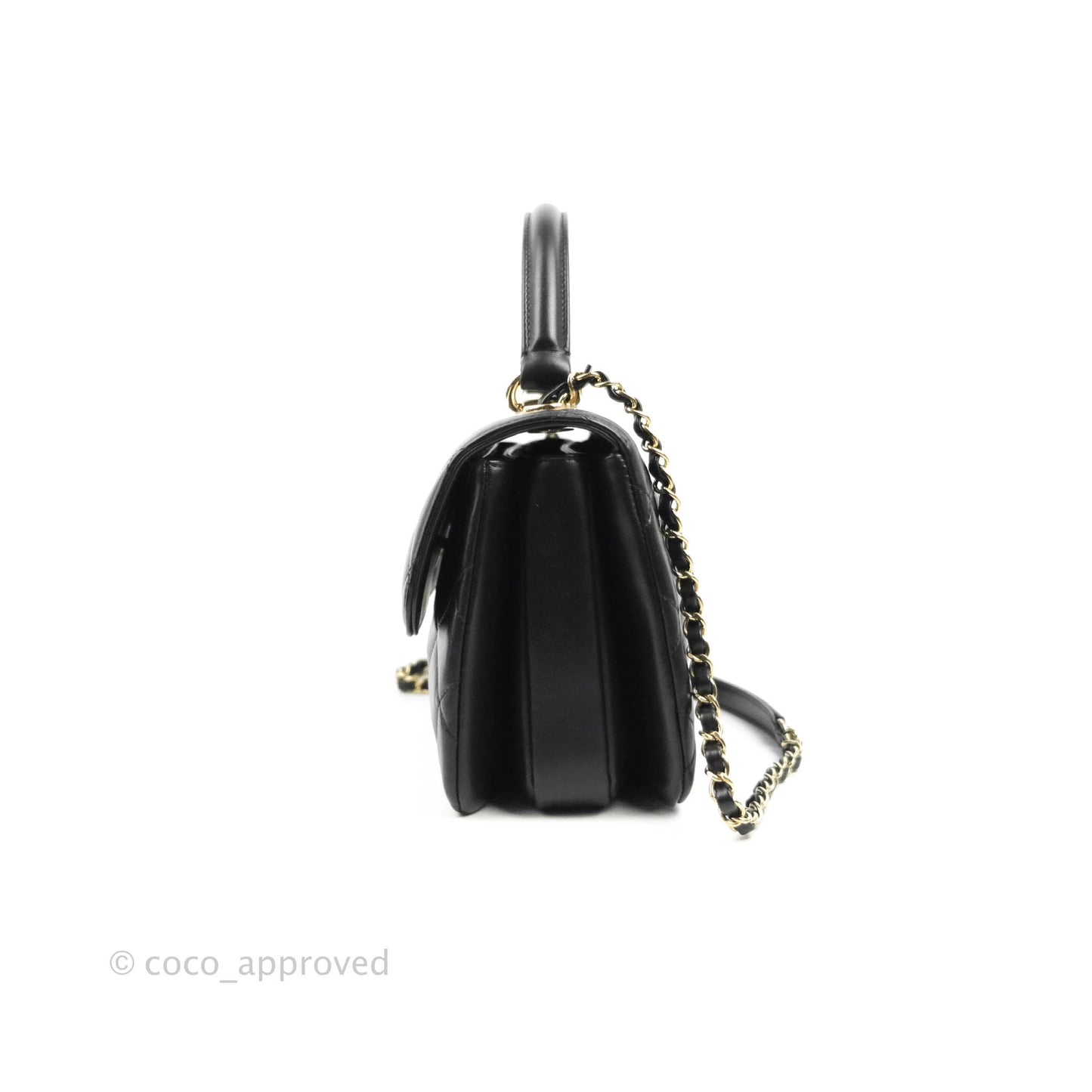 Chanel Small Trendy CC Black Lambskin Gold Hardware