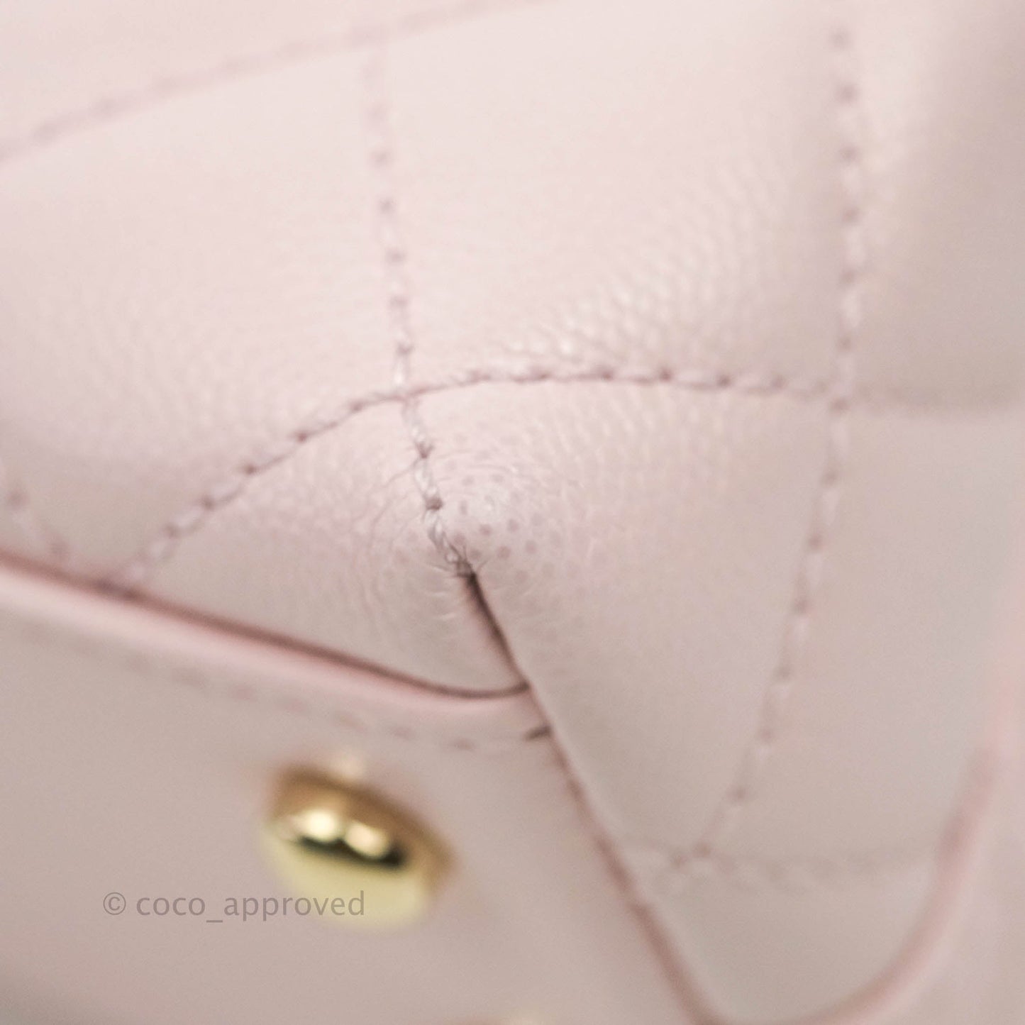 Chanel Mini Coco Handle Quilted Light Pink Caviar Gold Hardware