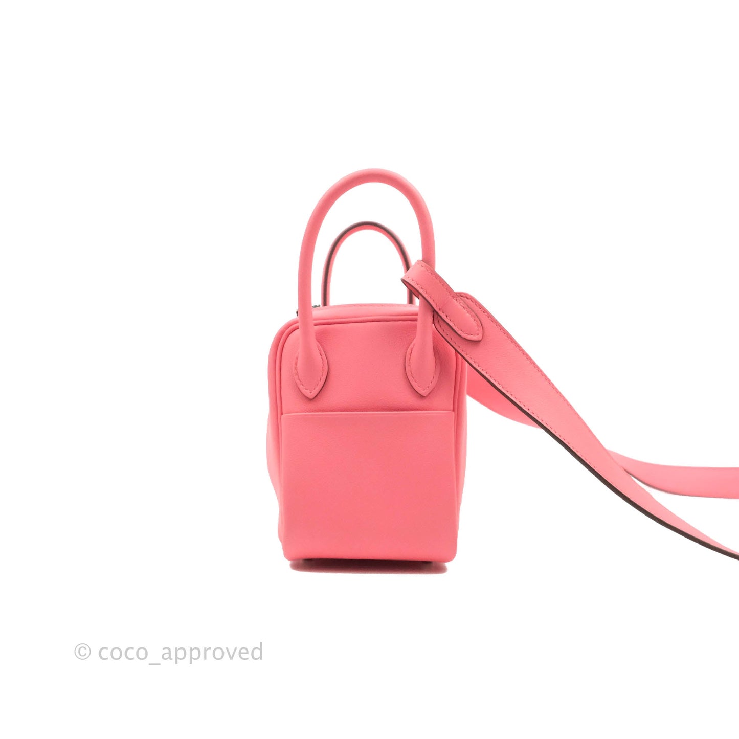 Hermès Mini Lindy 20 Rose Ete Swift Palladium Hardware
