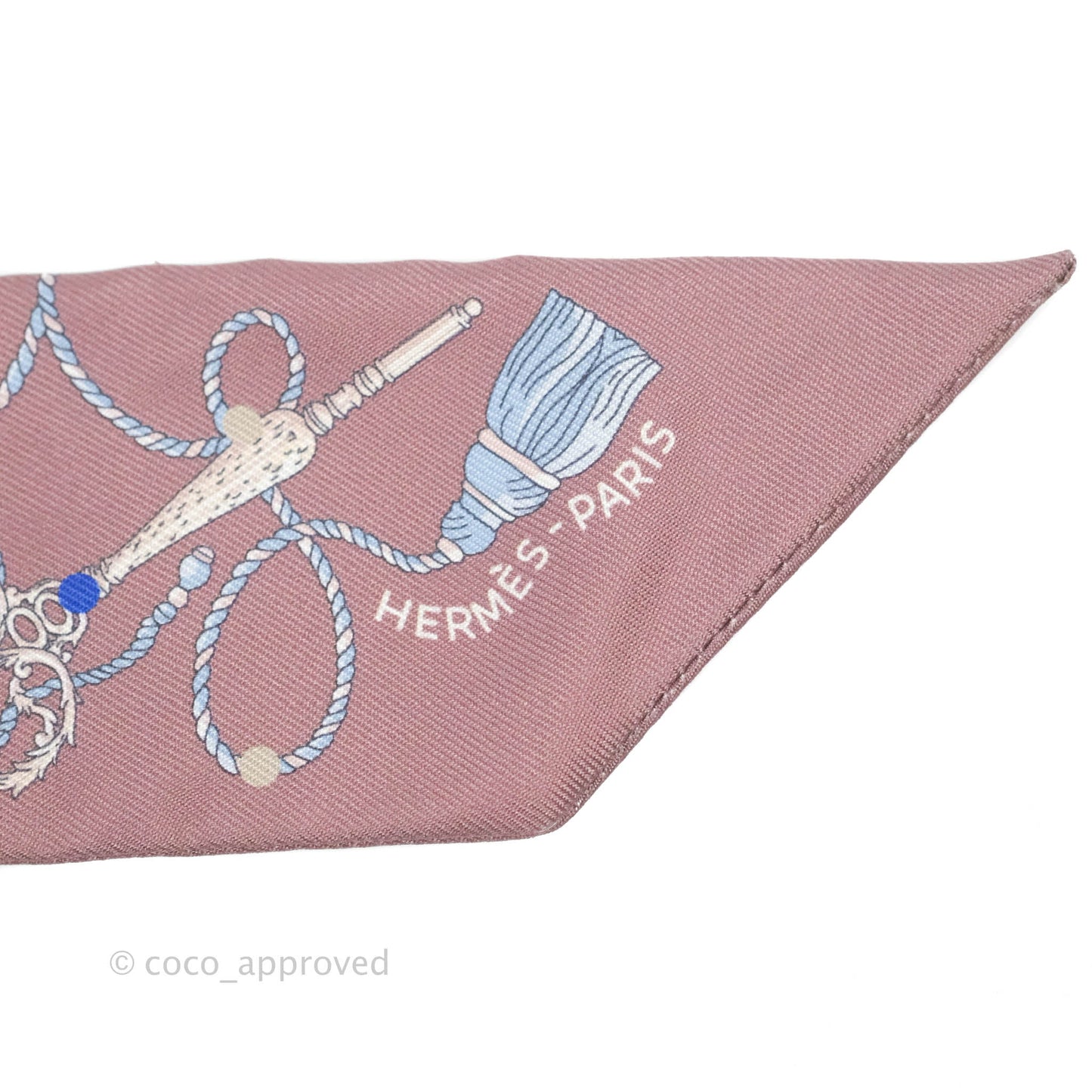 Hermès Silk Les Cles a Pois Twilly
