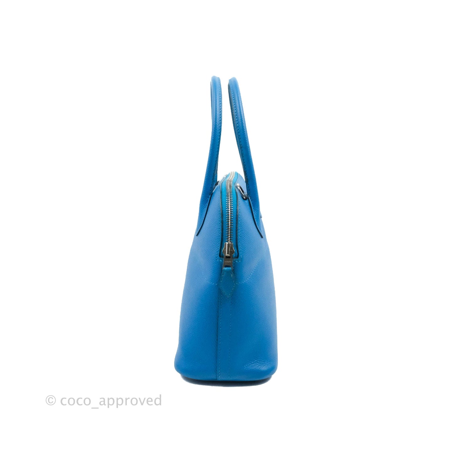 Hermès Bolide 27 Blue Epsom Silver Hardware