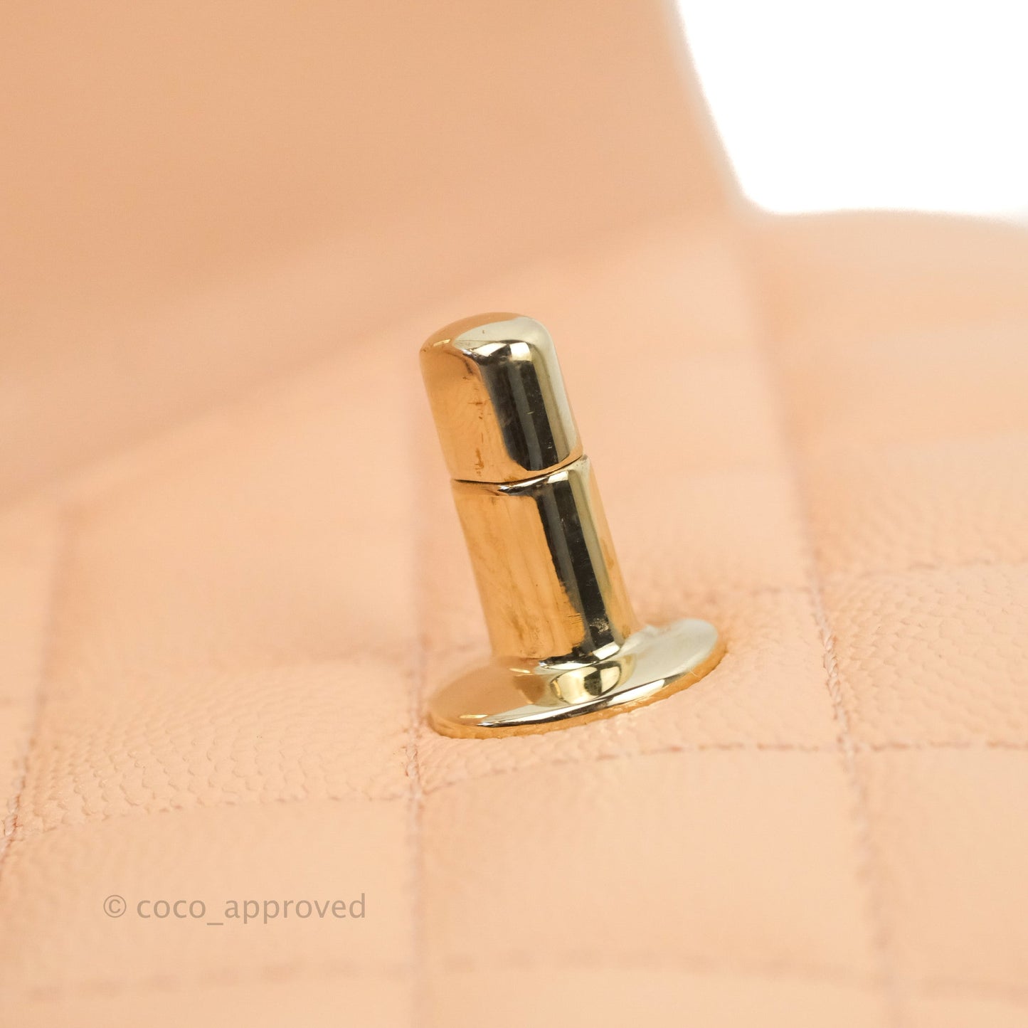 Chanel Small Coco Handle Quilted Peach Clair Caviar Gold Hardware
