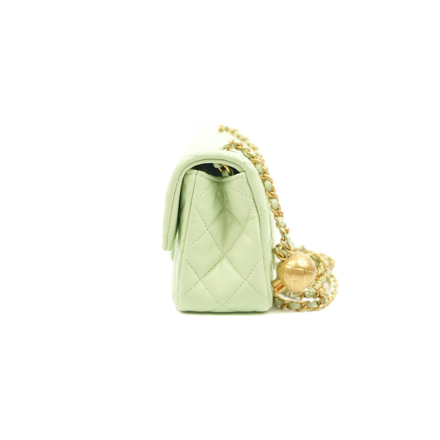 Chanel Mini Rectangular Pearl Crush Avocado Green Lambskin Aged Gold Hardware 22C
