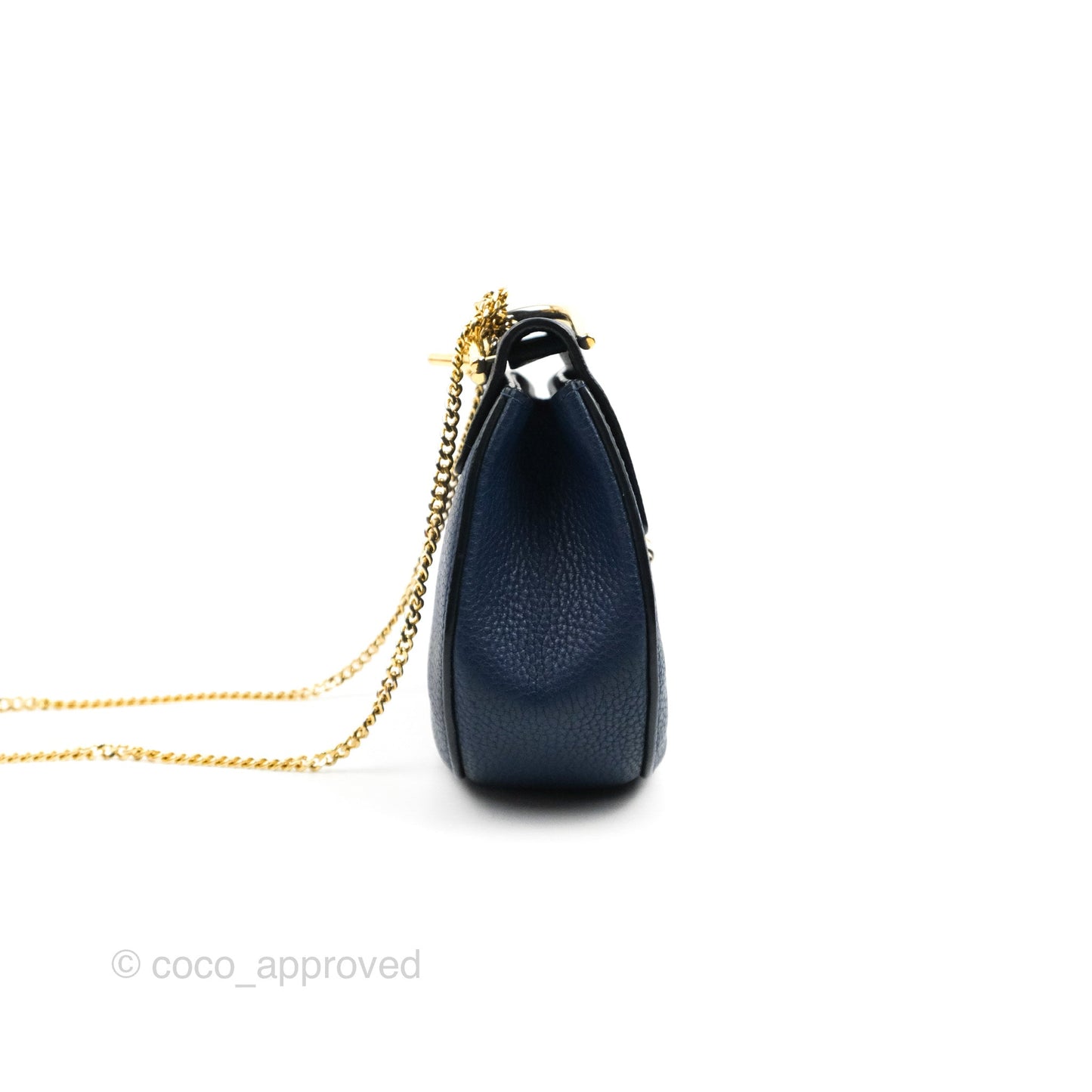 Chloe Mini Drew Crossbody Bag Navy Grained Leather