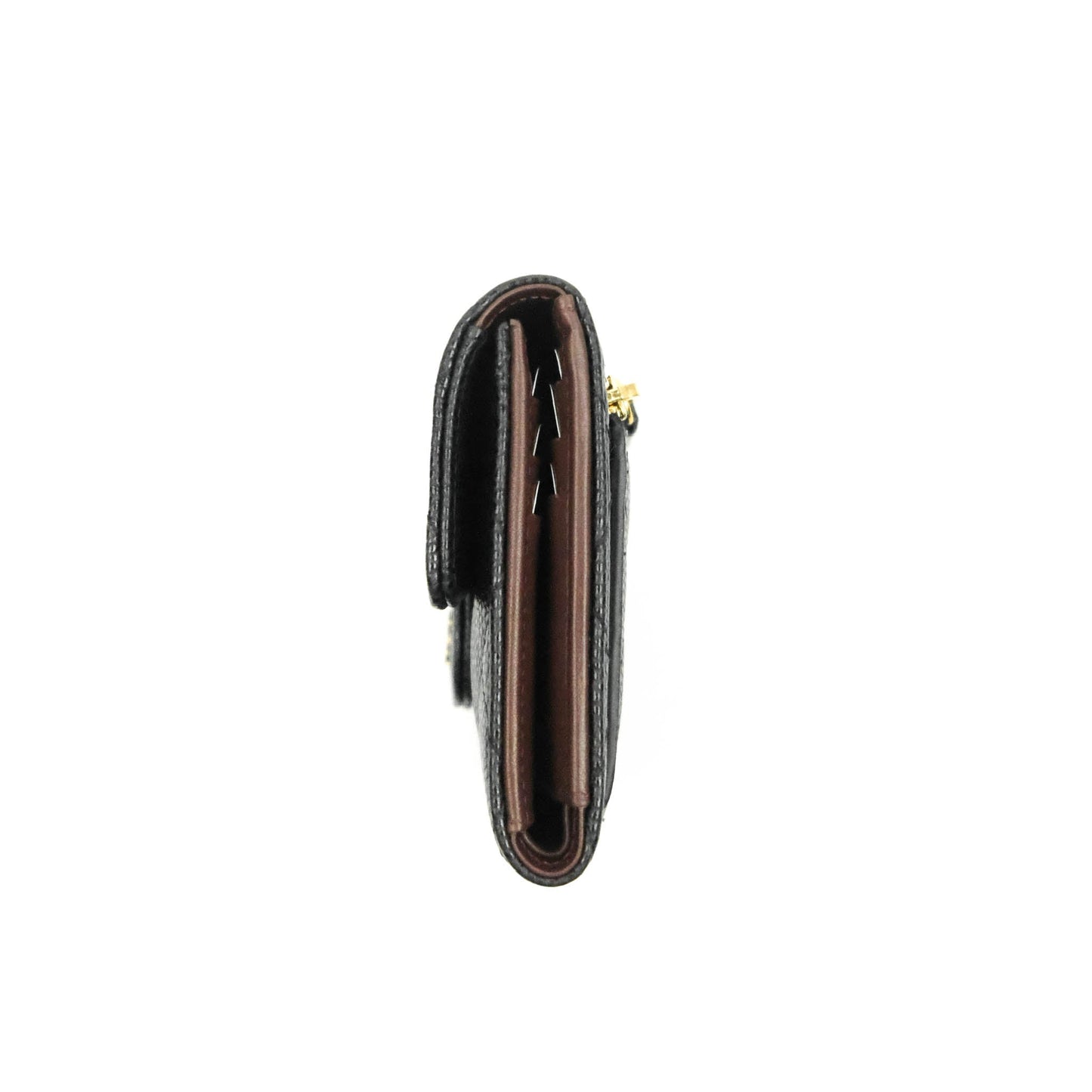 Chanel Classic Flap Wallet Black Caviar Gold Hardware⁣
